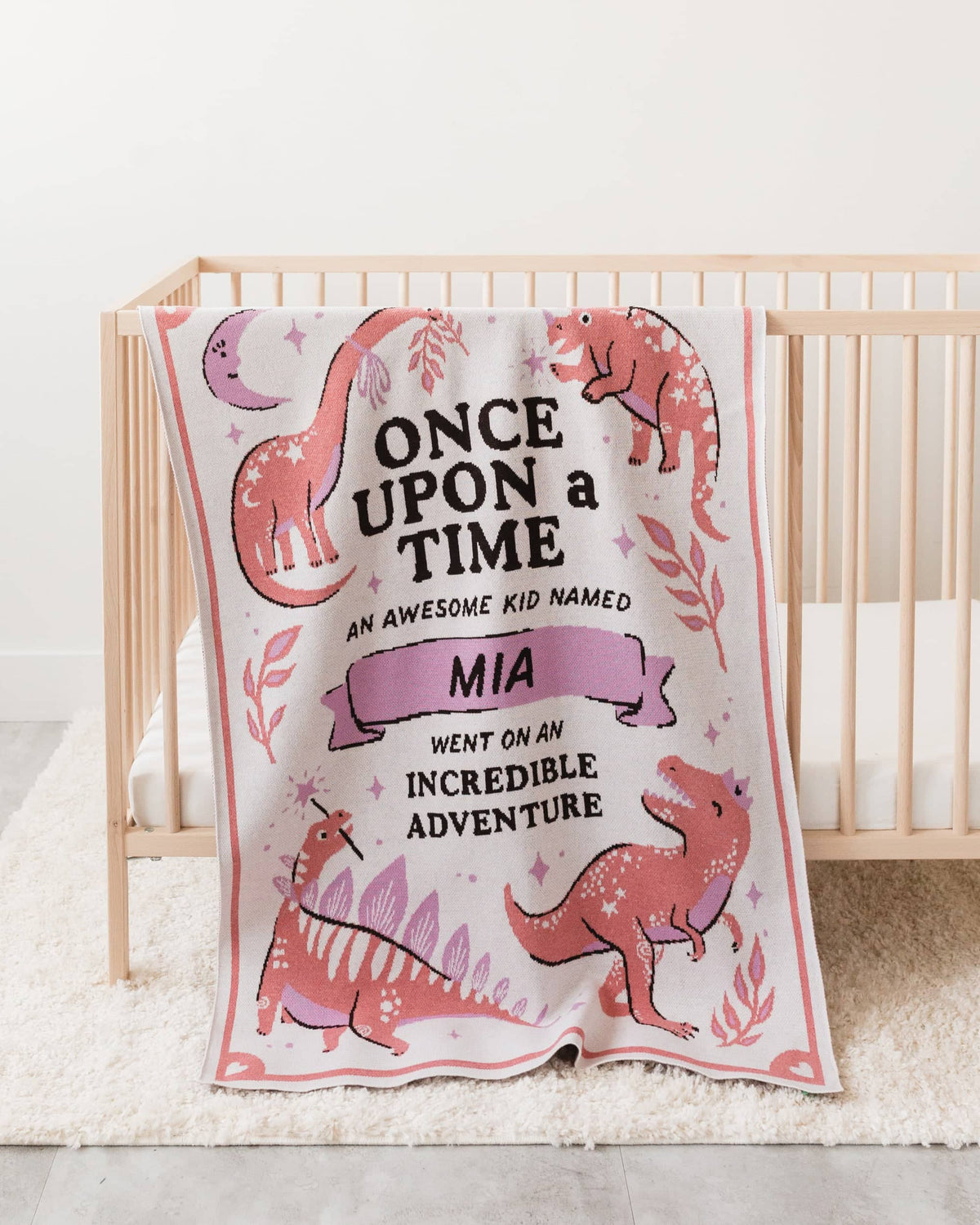 Storybook Dinosaur Knit Blanket