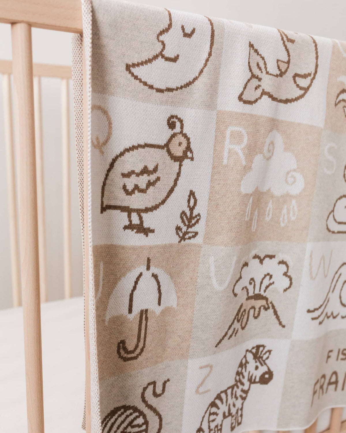 Alphabet Knit Baby Blanket