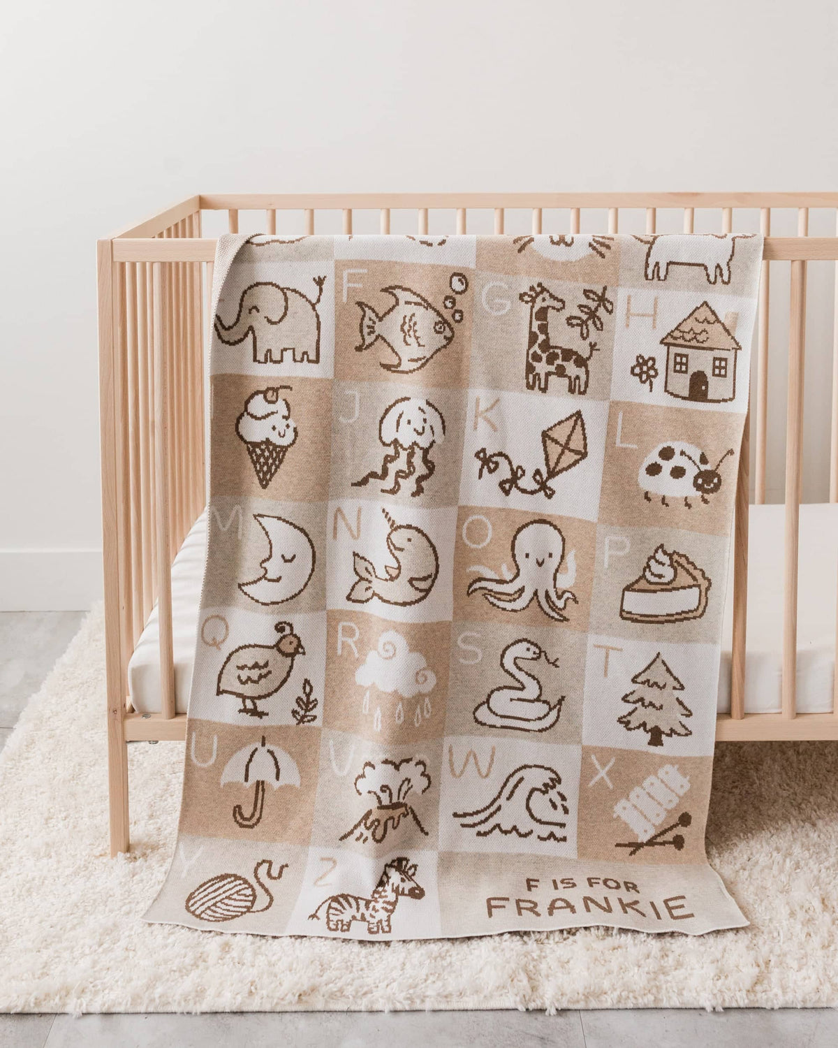 Alphabet Knit Baby Blanket