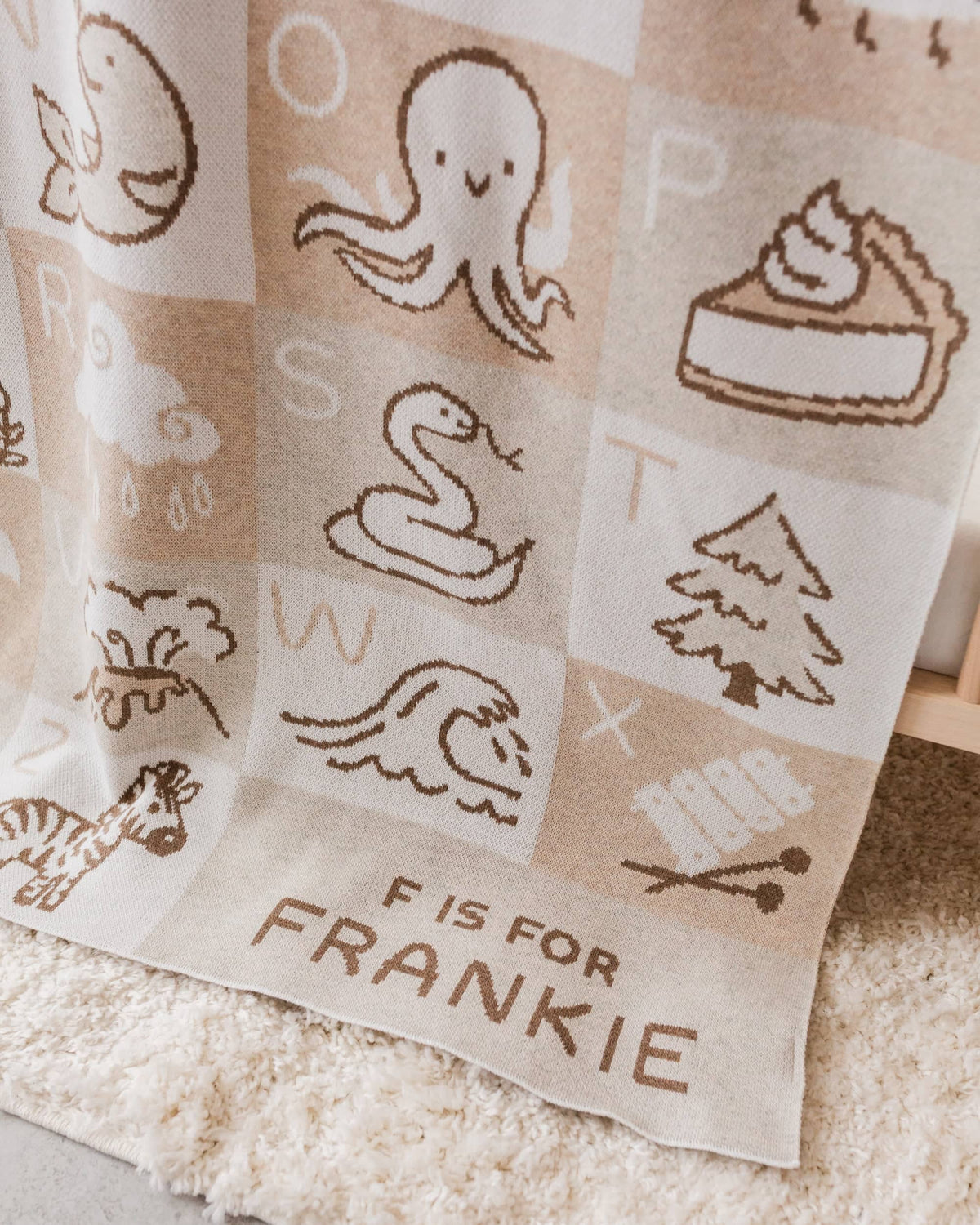 Alphabet Knit Baby Blanket