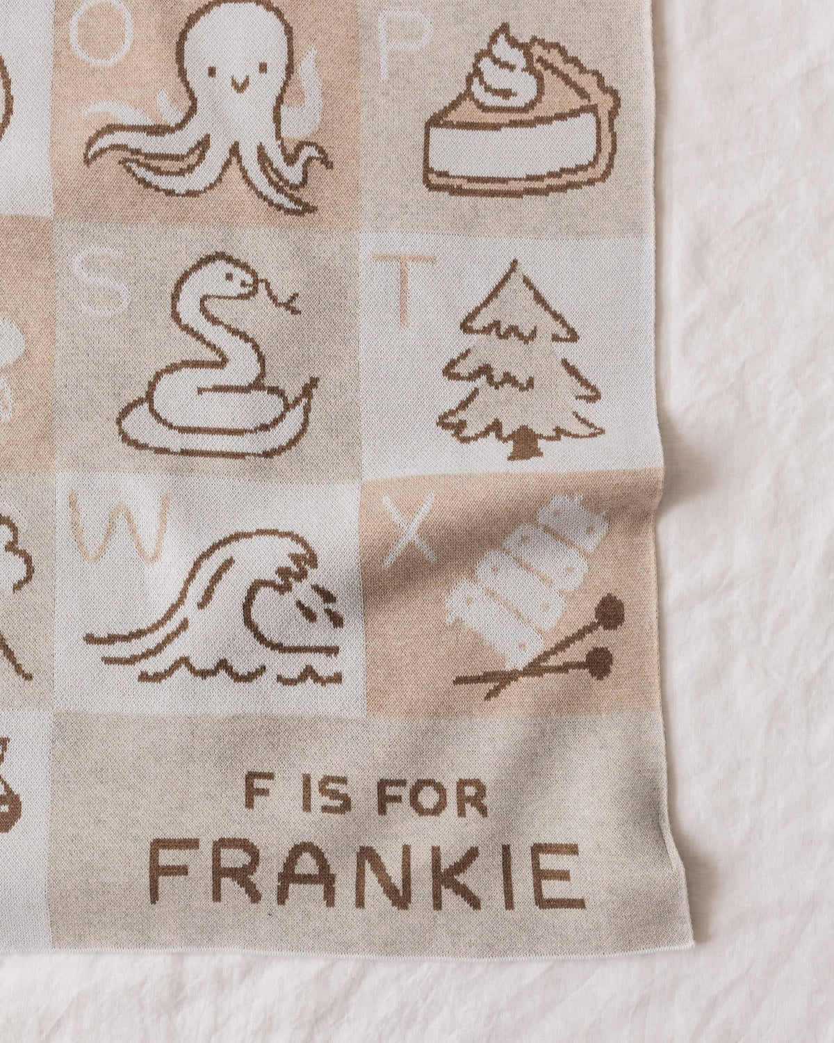 Alphabet Knit Baby Blanket