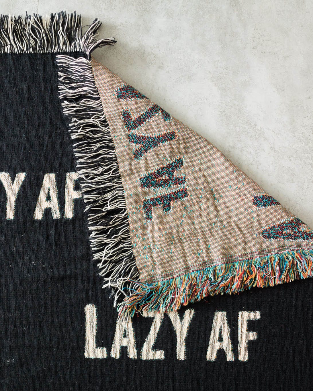 LAZY AF Woven Throw Blanket