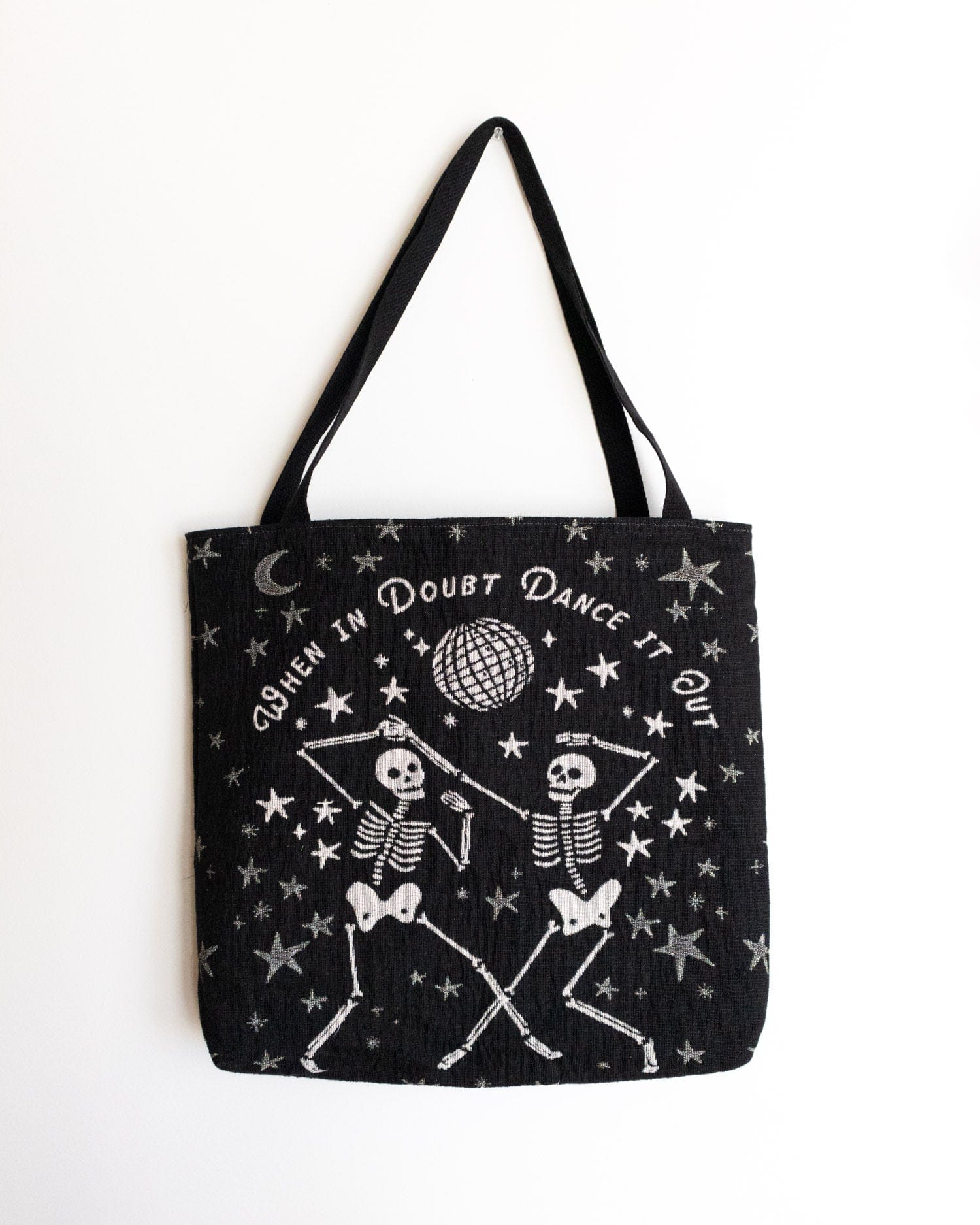 Disco Skeletons Woven Tote