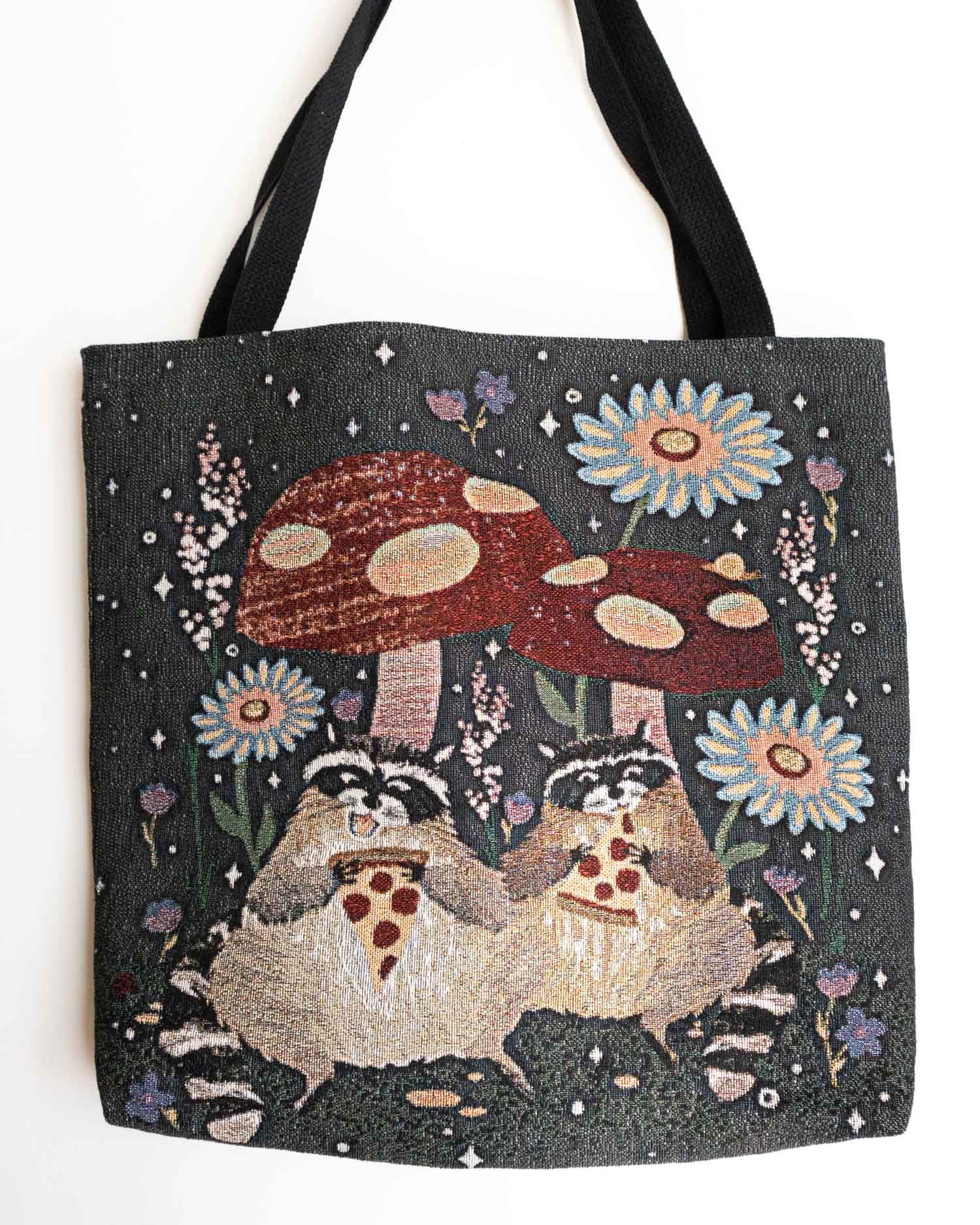 Pizza Raccoons Woven Tote