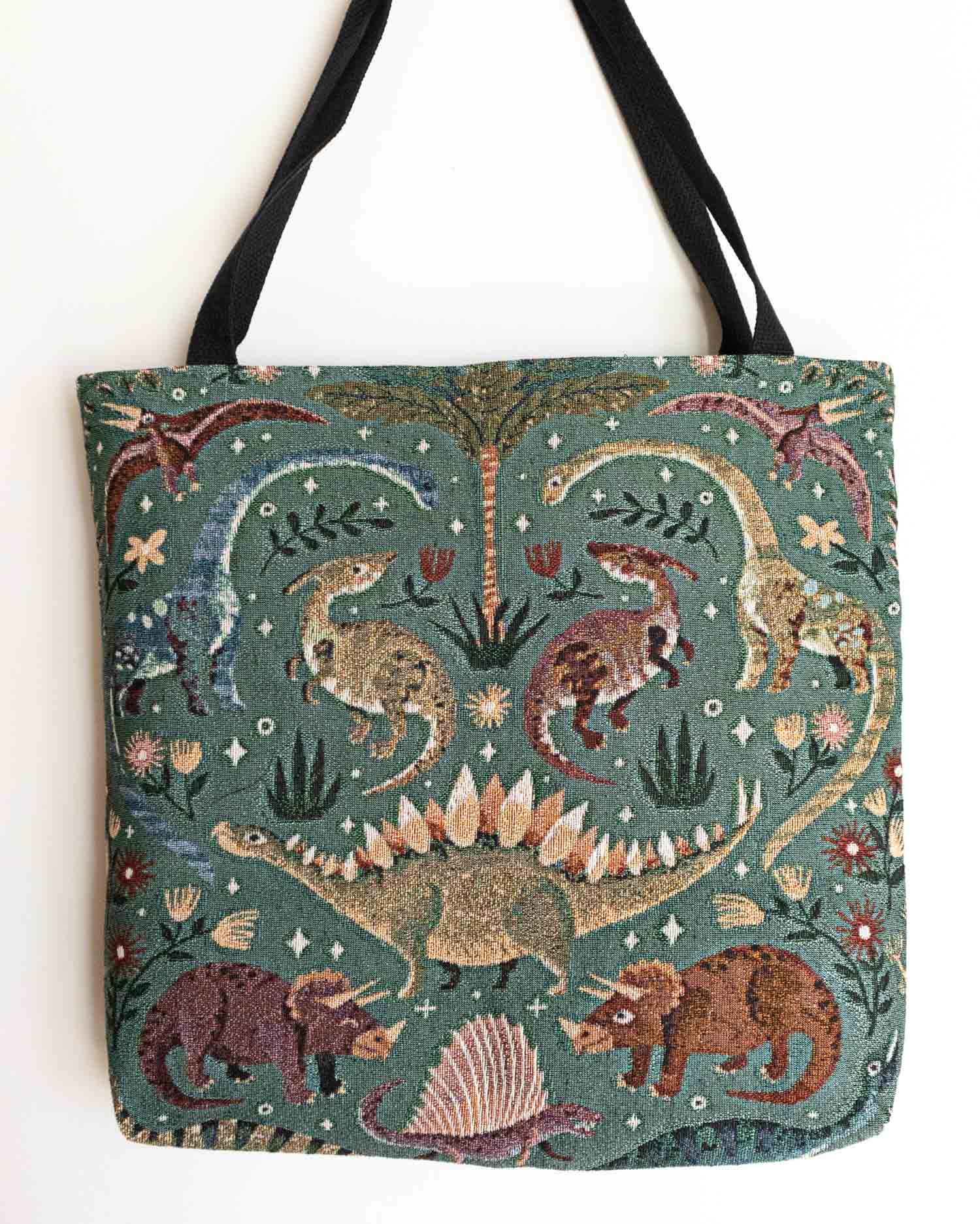 Dinosaurs Woven Tote (Green)