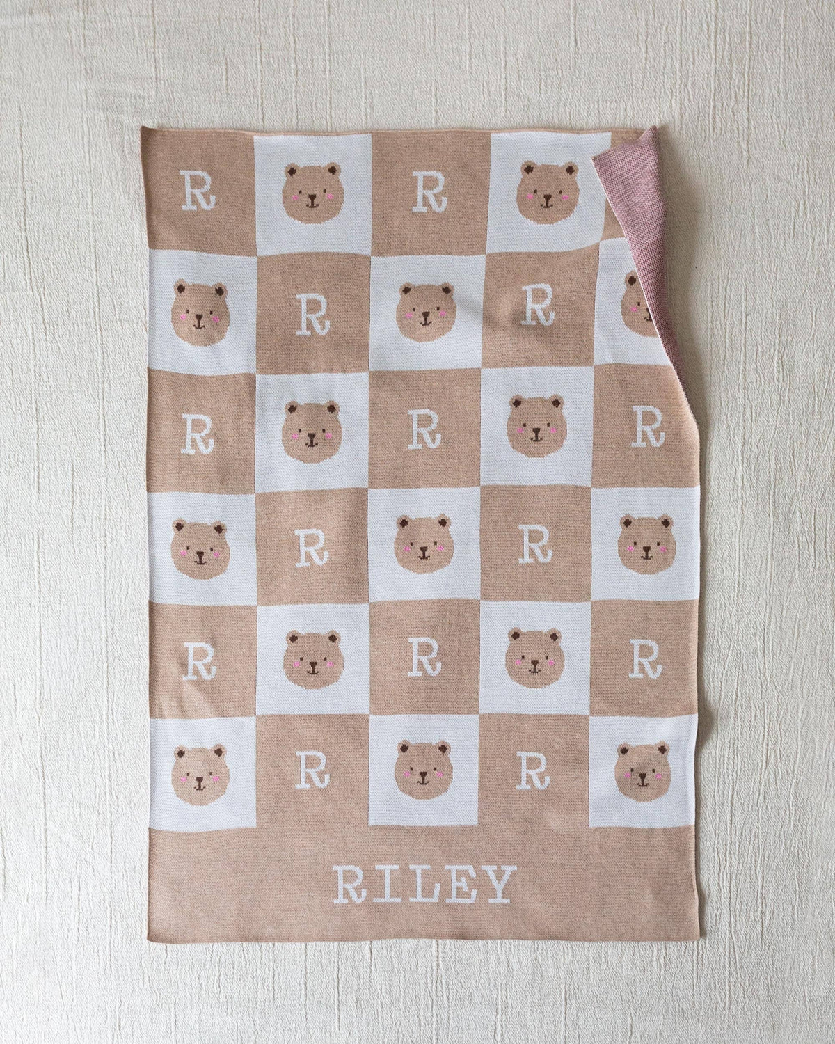 Teddy Bear Initial Baby Blanket