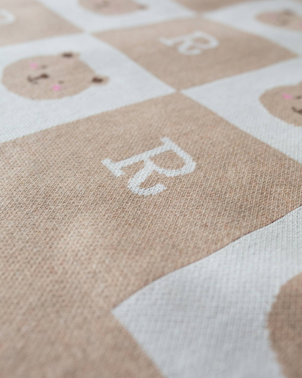 Teddy Bear Initial Baby Blanket