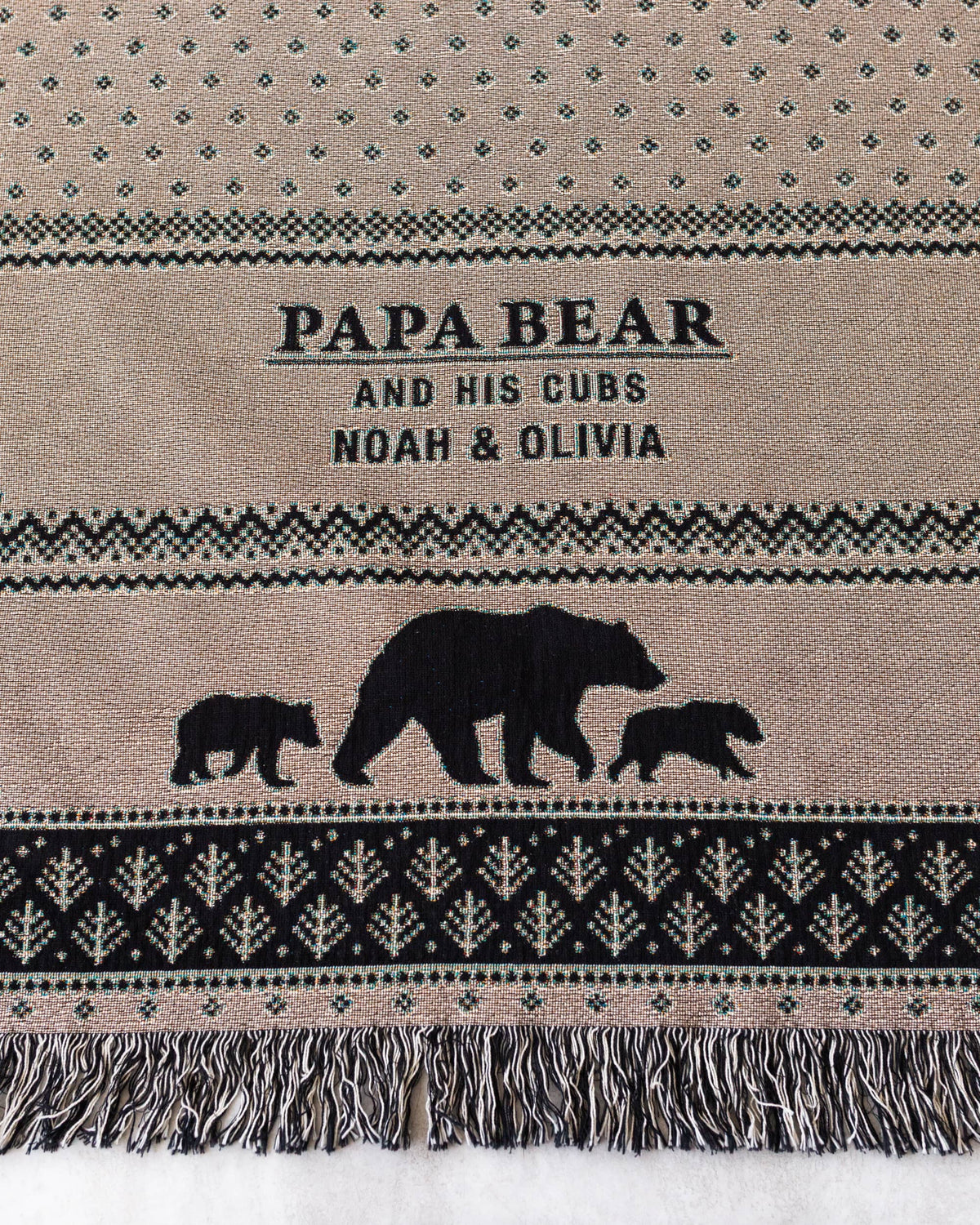 Papa Bear Woven Blanket