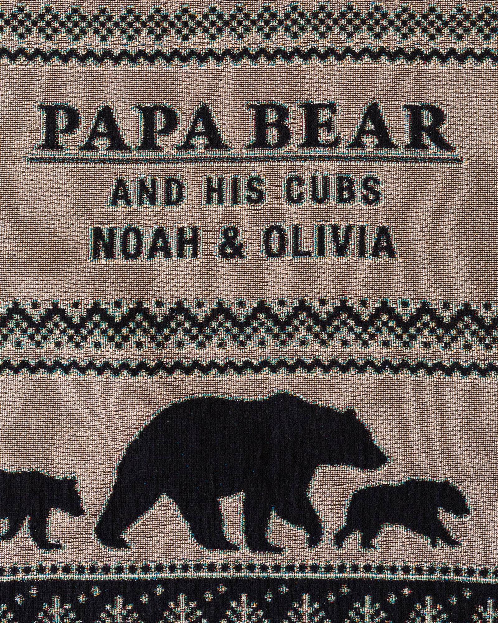 Papa Bear Woven Blanket