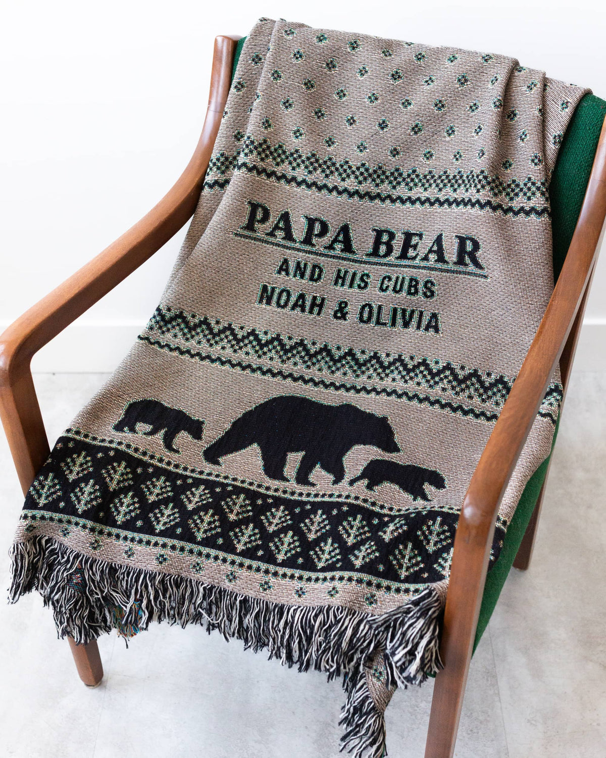 Papa Bear Woven Blanket