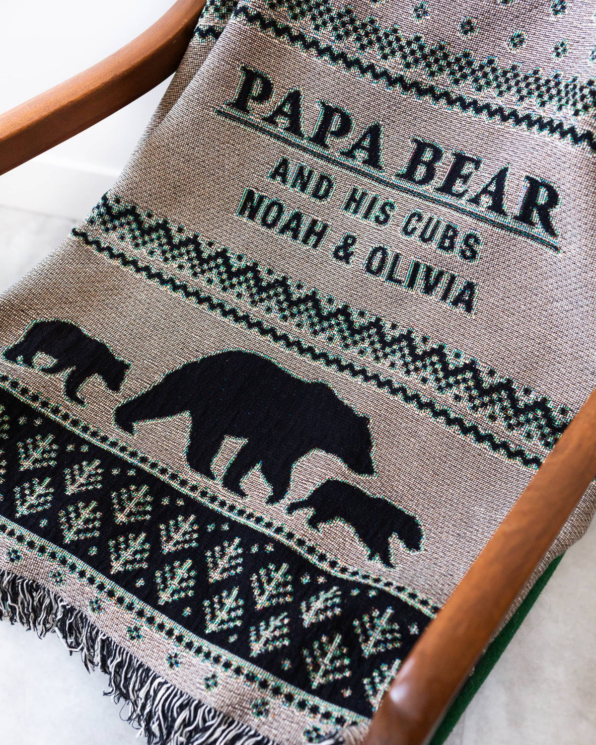 Papa Bear Woven Blanket