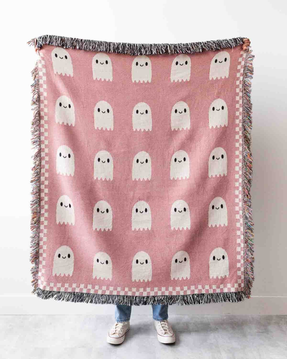 Pink ghost deals blanket