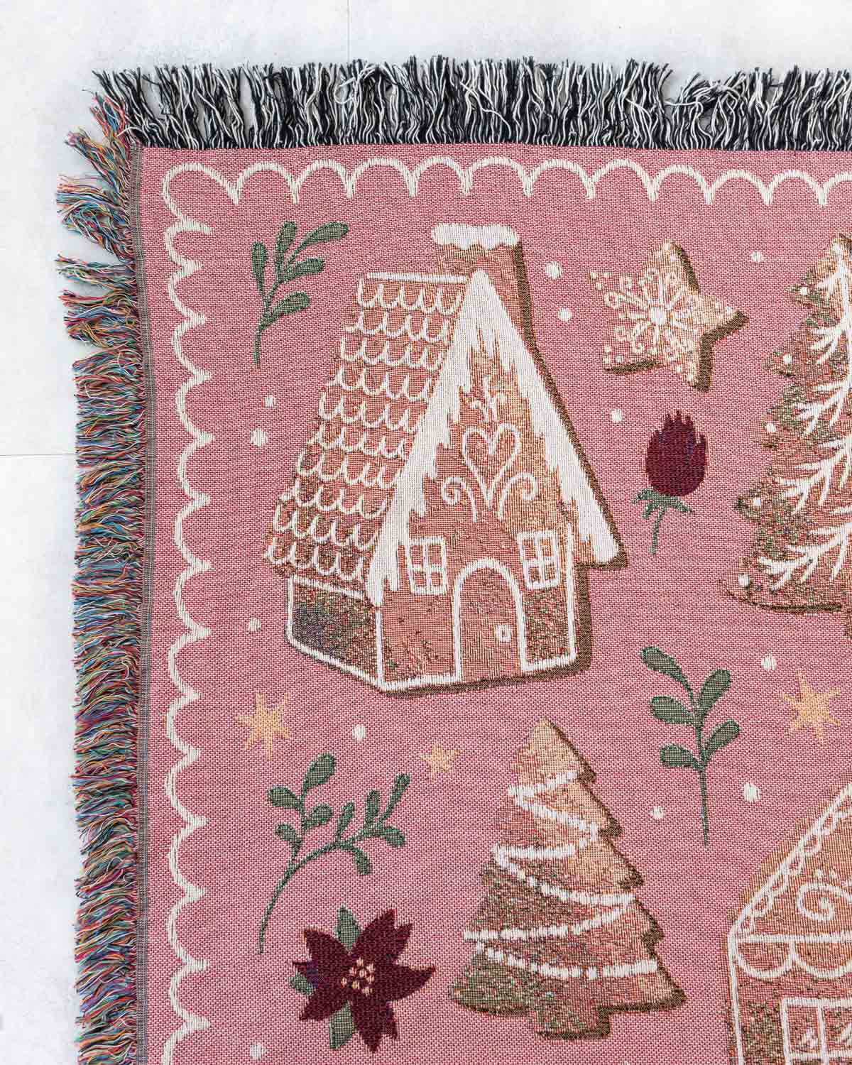 Gingerbread Throw Blanket (Pink)