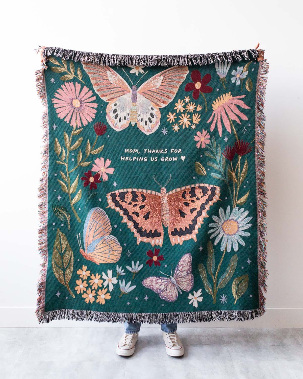 Butterflies Blanket (Teal Green)
