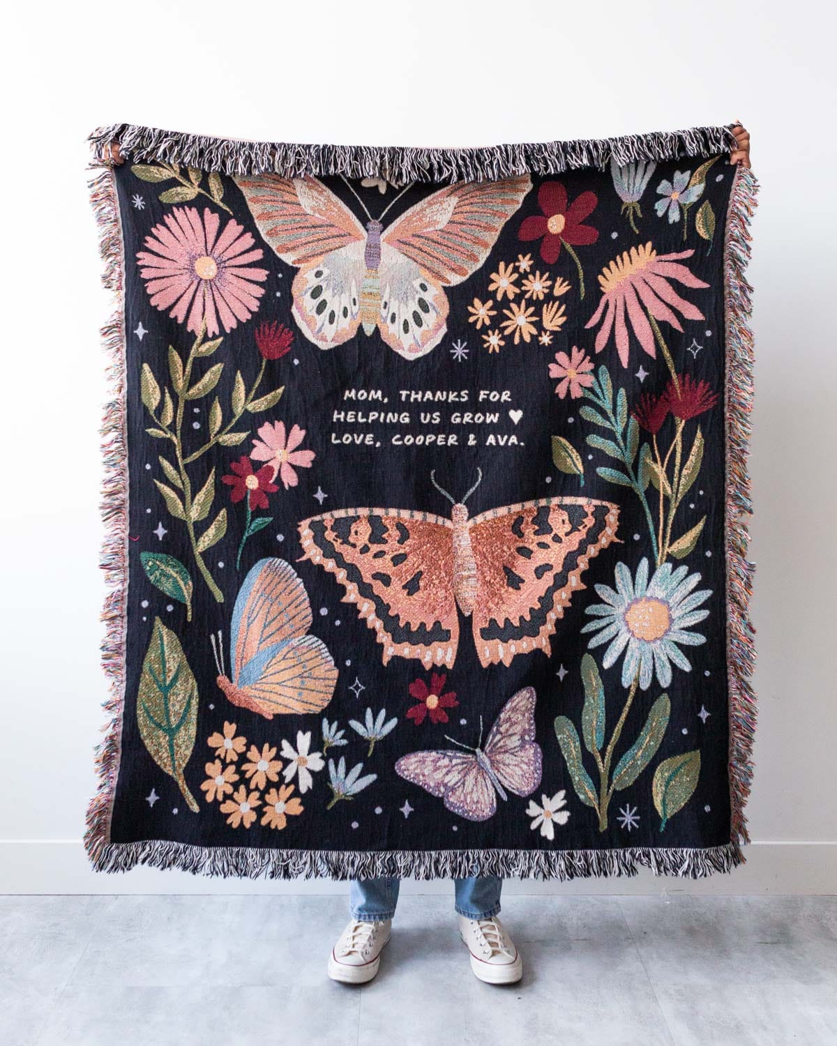 Butterflies Blanket (Black)