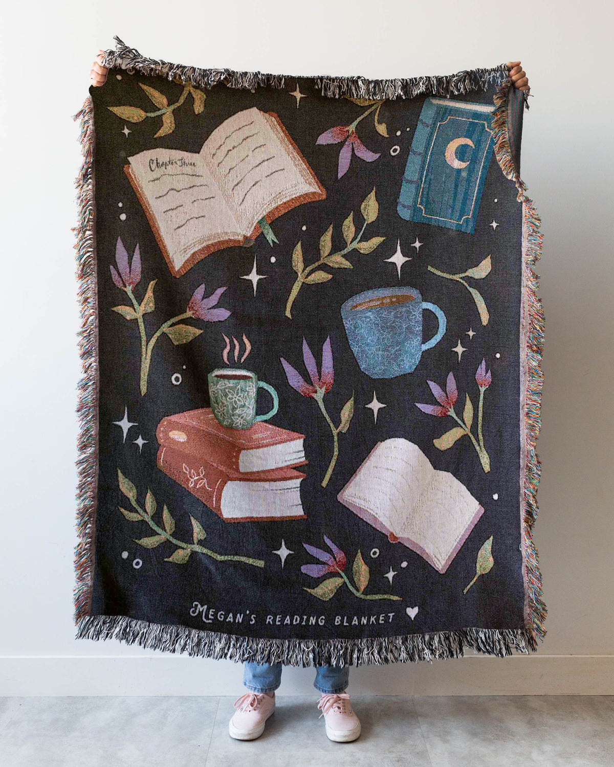 Books &amp; Blooms Blanket