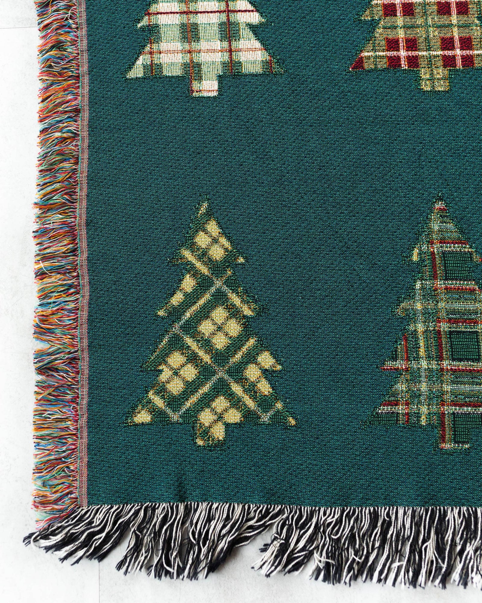 Plaid Trees Christmas Blanket