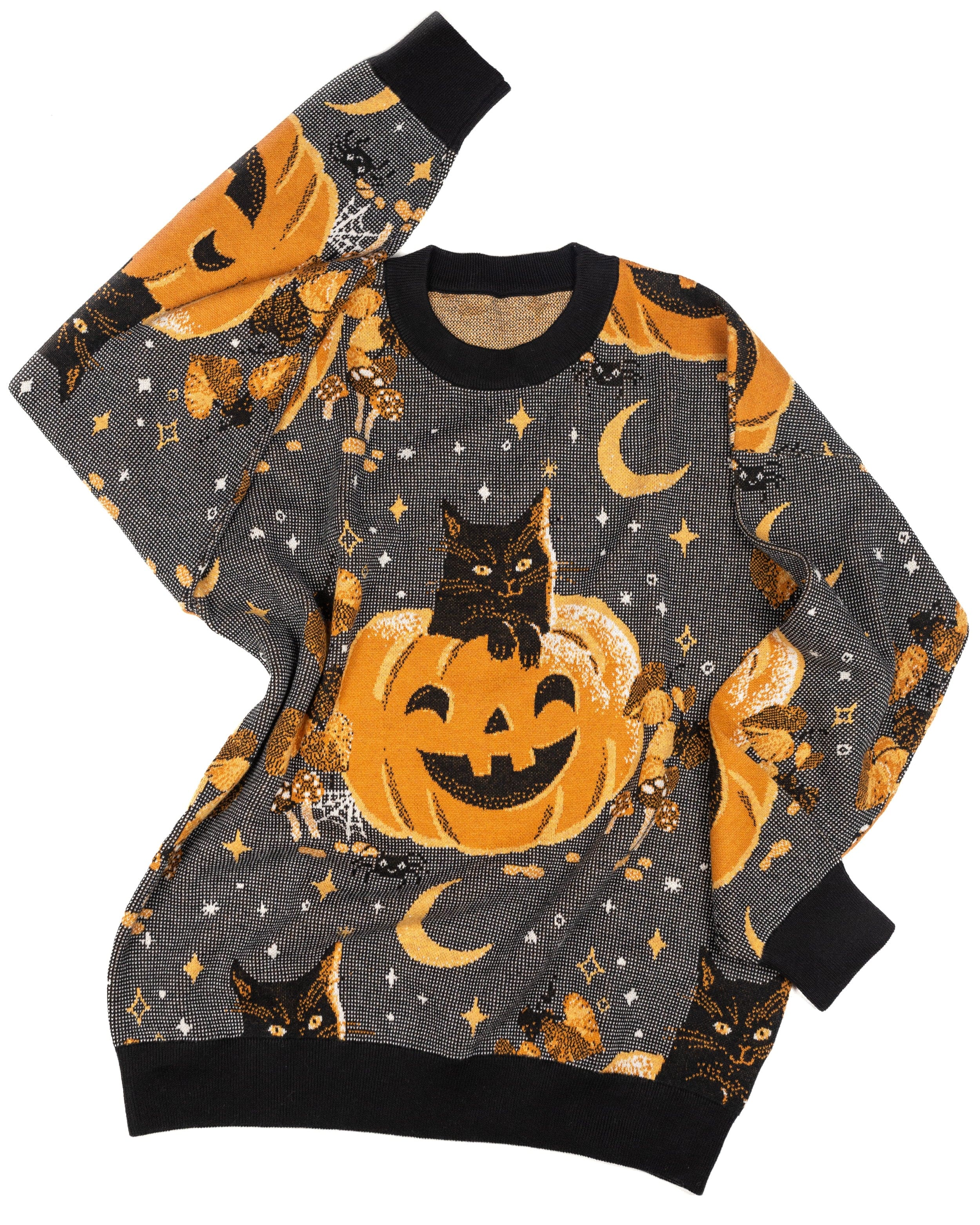 Pumpkin Kitty Sweater - Frankie Print Co
