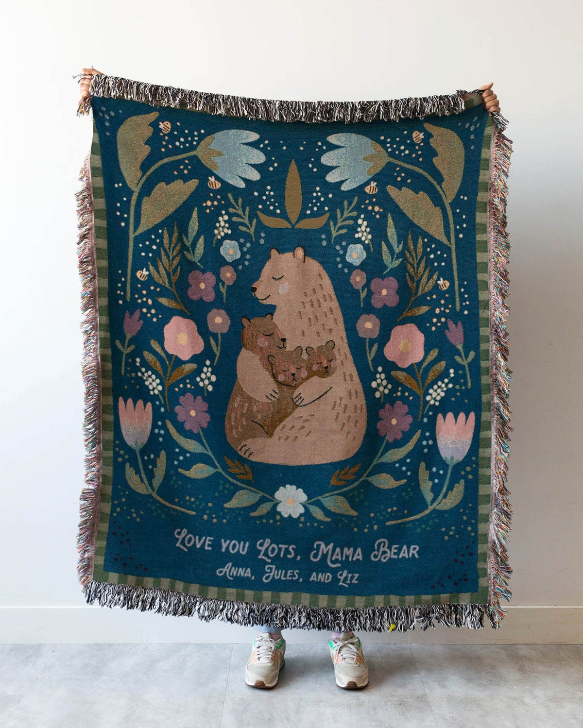 Mama Bear Blanket (Navy)