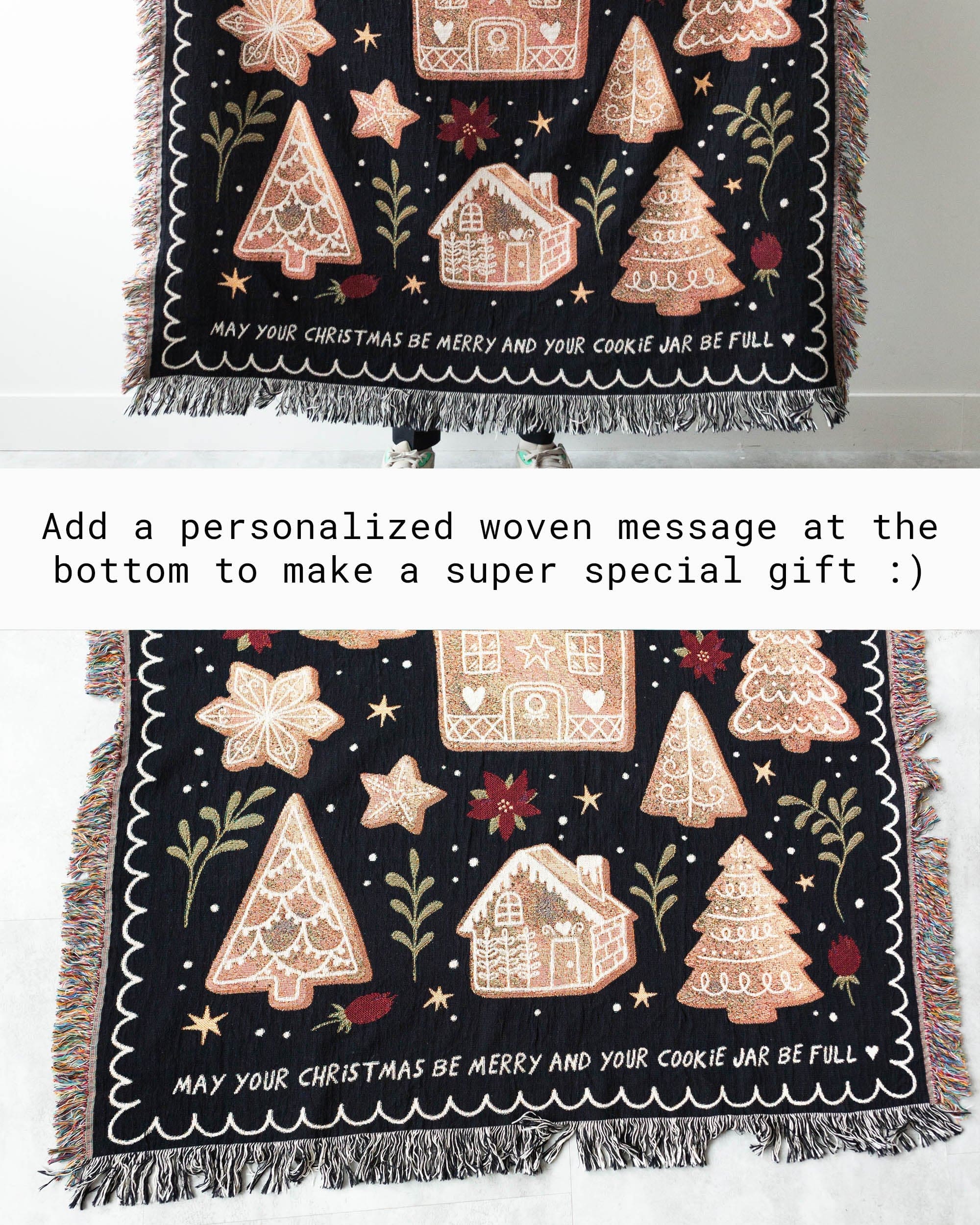 Gingerbread Throw Blanket (Pink)