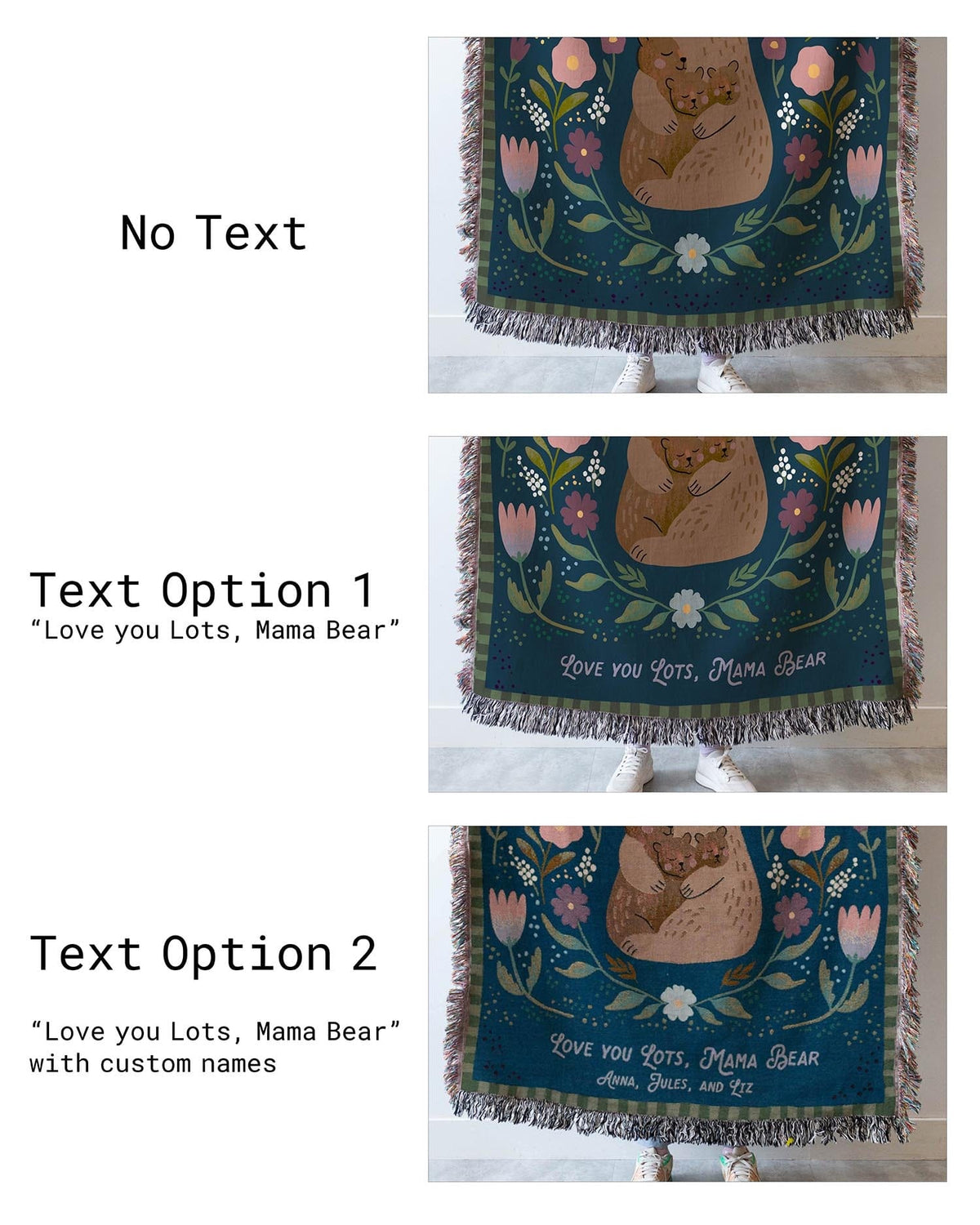 Mama Bear Blanket (Navy)