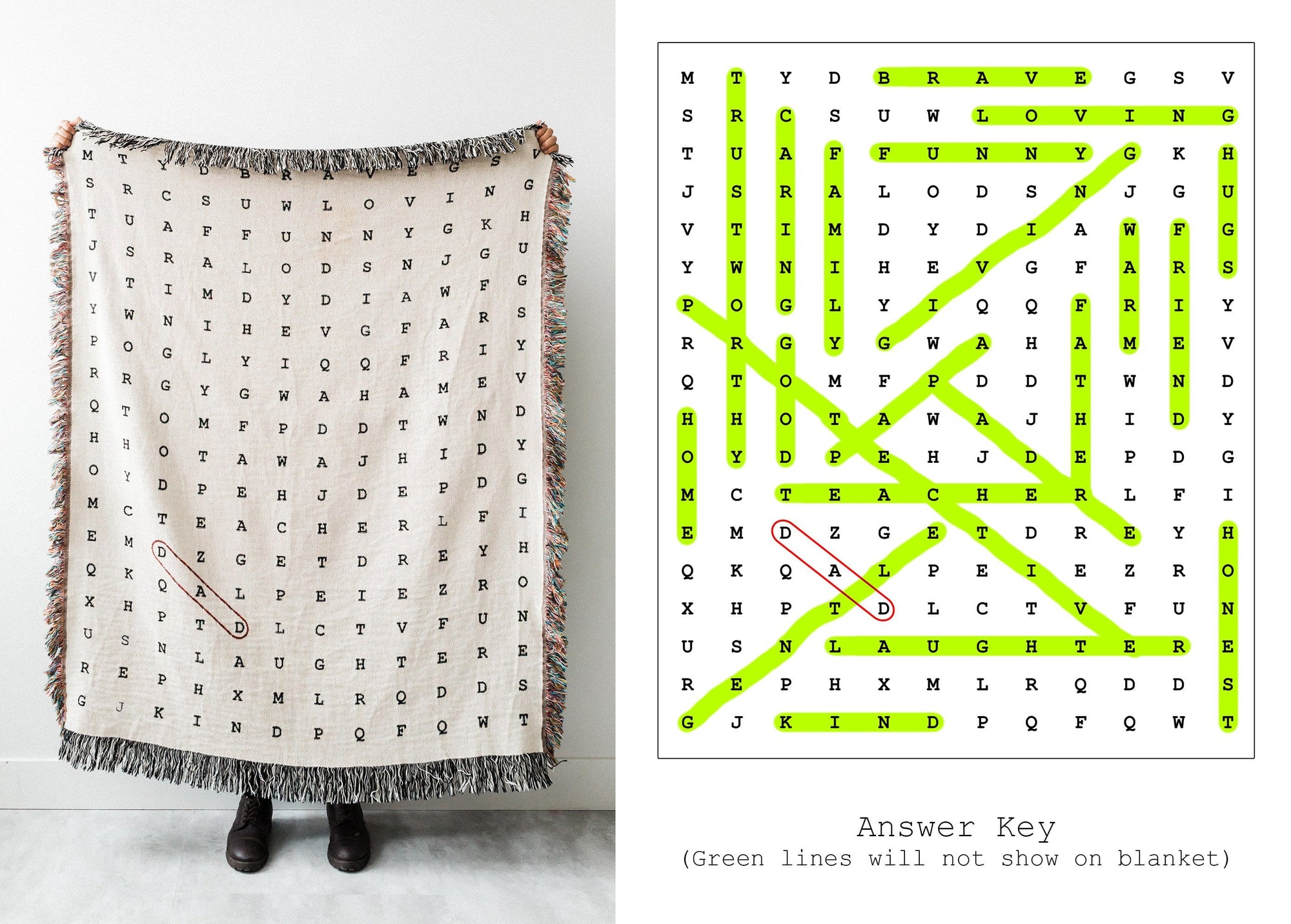 Word Search Throw Blanket