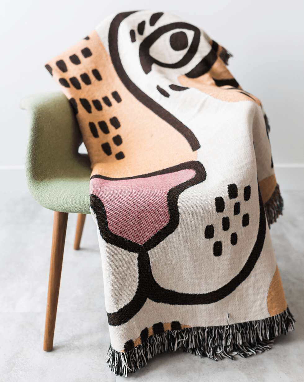 Tiger Woven Throw Blanket - Frankie Print Co