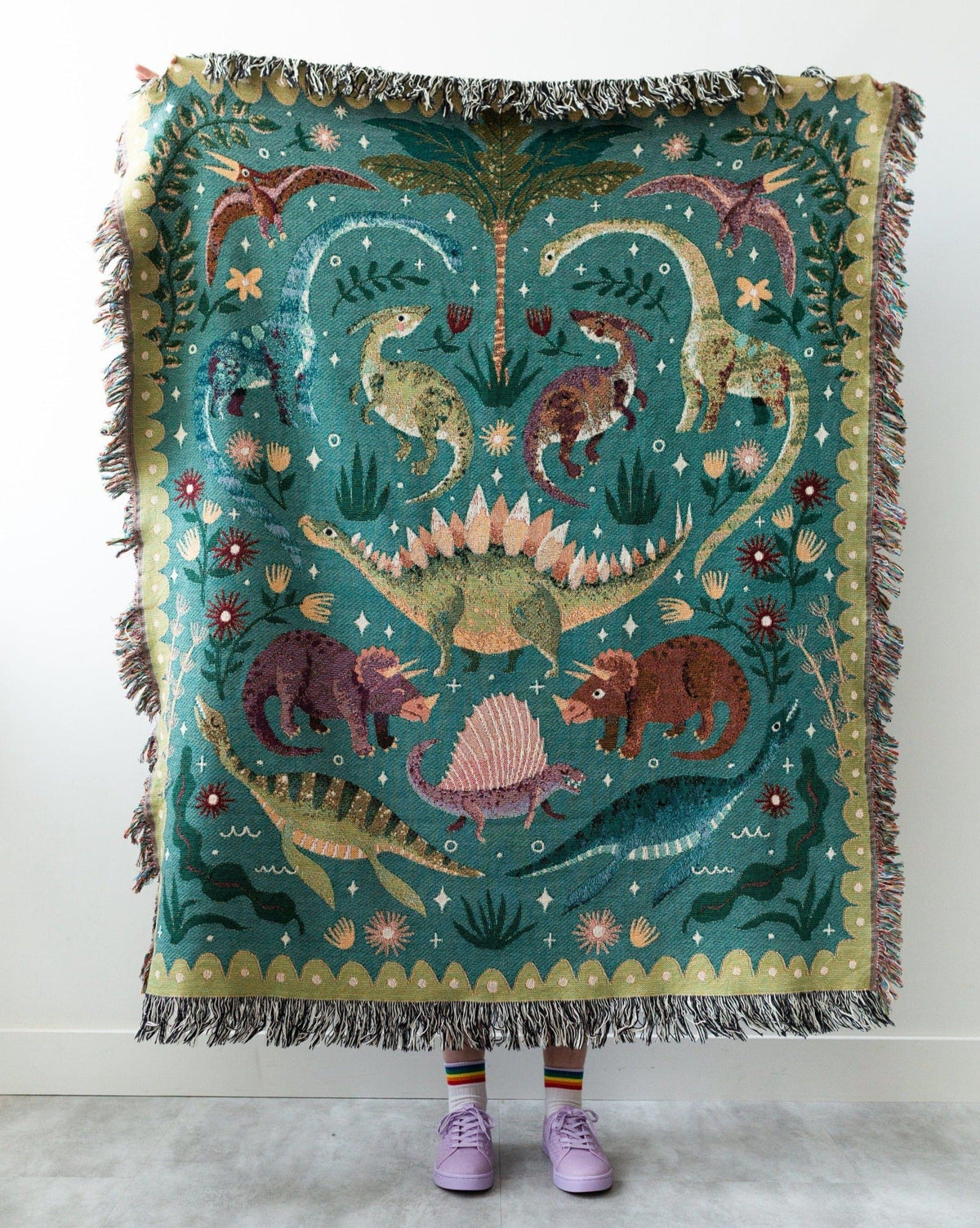 Dinosaur throw blanket by Frankie Print Co