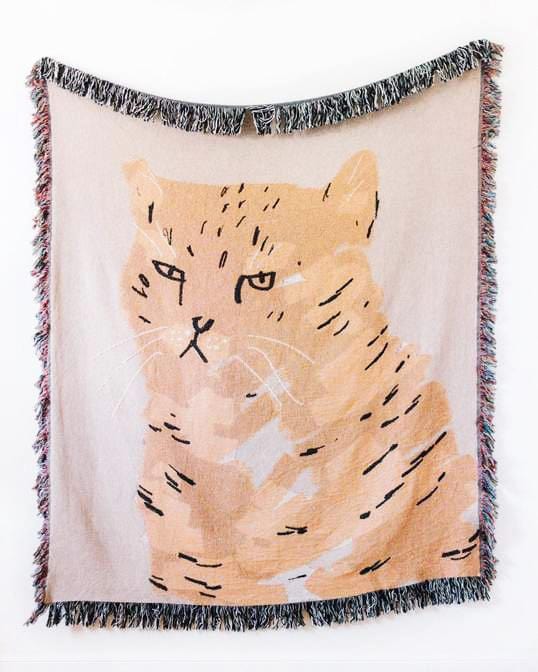 Grouchy Cat Throw Blanket
