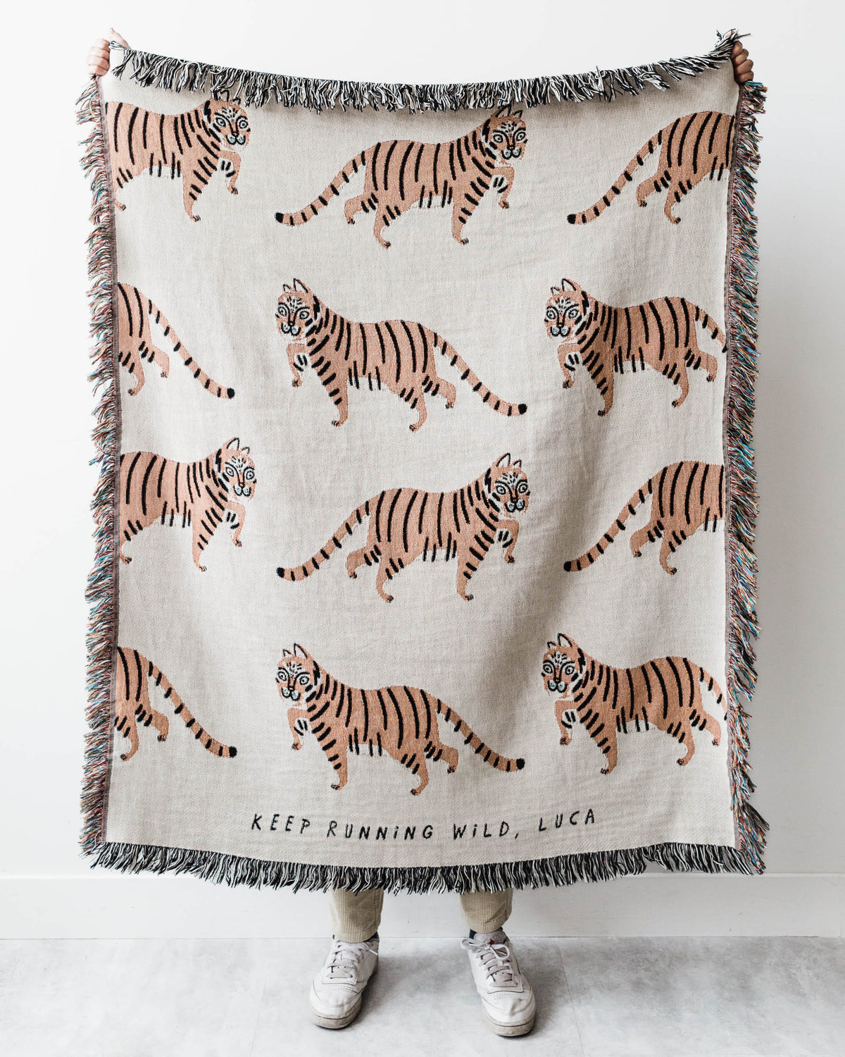 Tiger Throw Blanket (White)