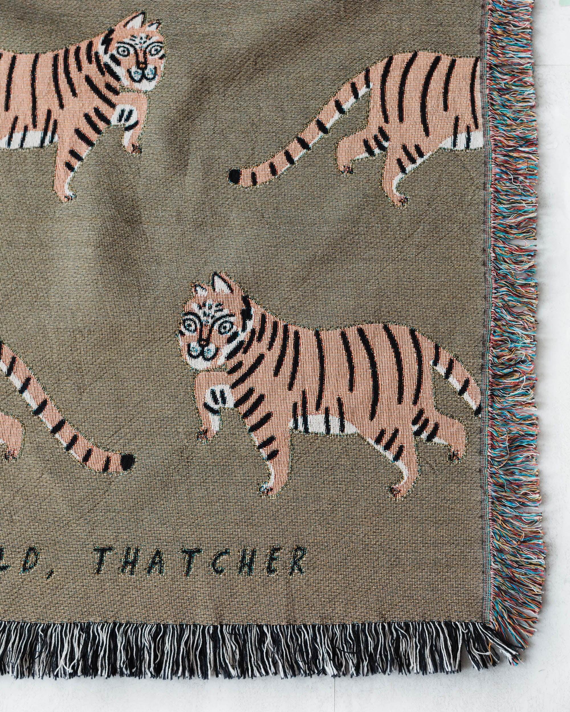 Tiger Throw Blanket (Green)