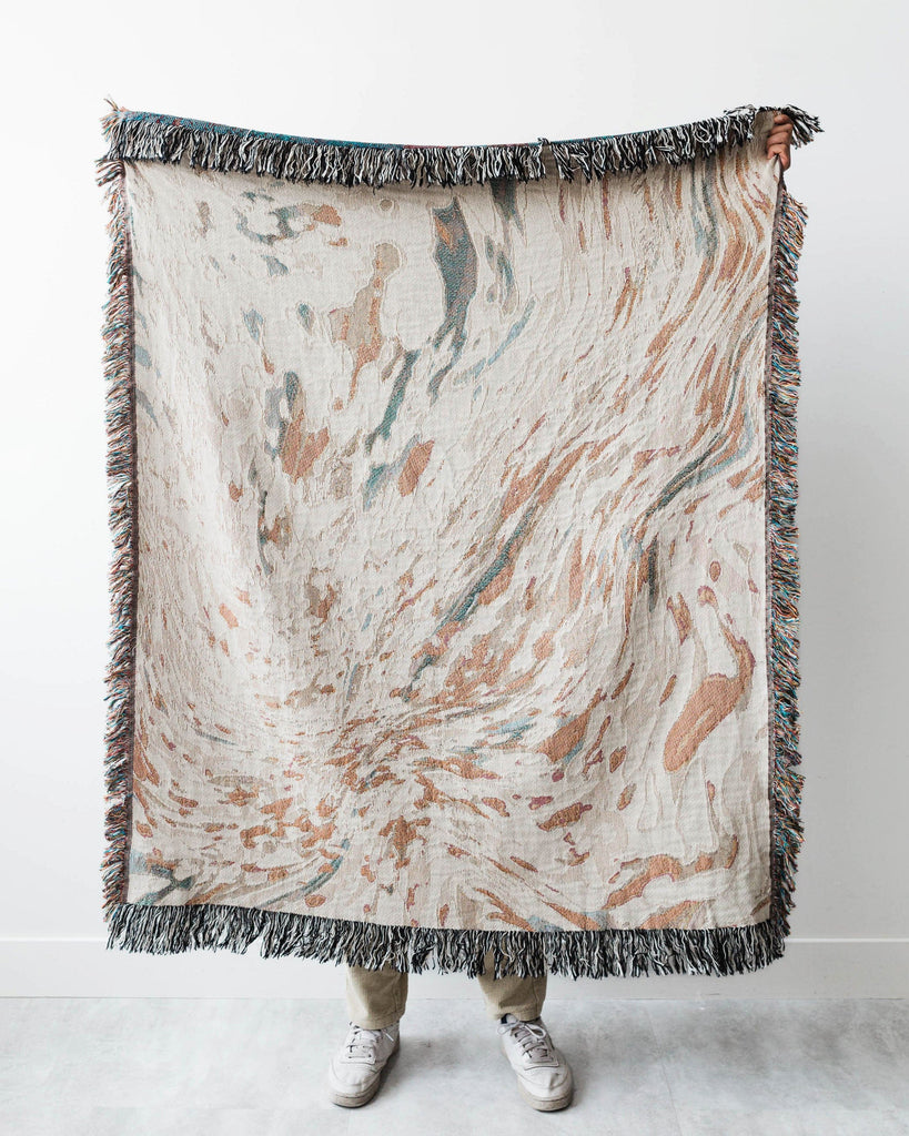 imperf ブランケットMarble Woven Throw Blanket WHITE MARBLE WOVEN THROW BLANKET S : 94x132cm | 37x52inches