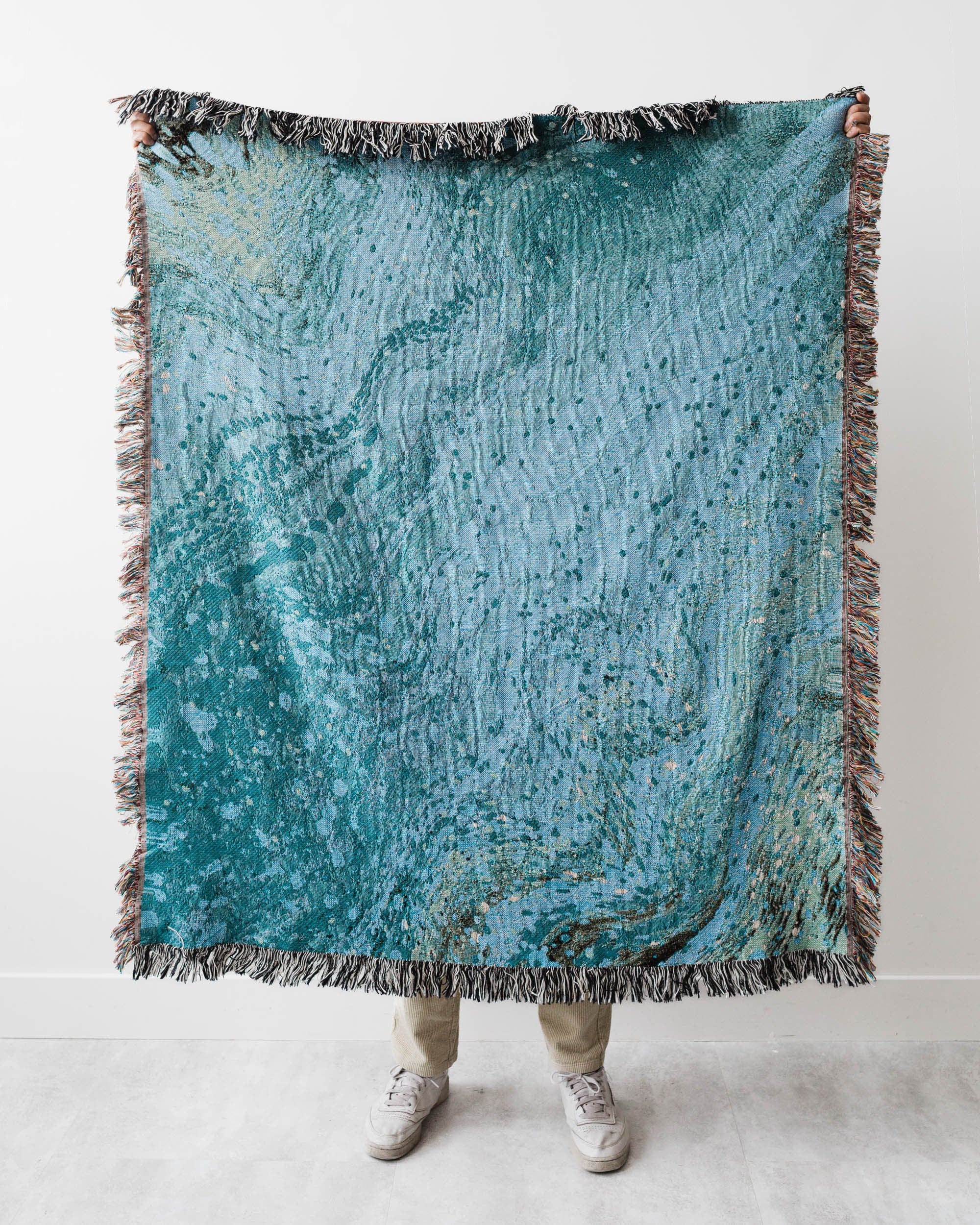 Marble Throw Blanket (Blue)