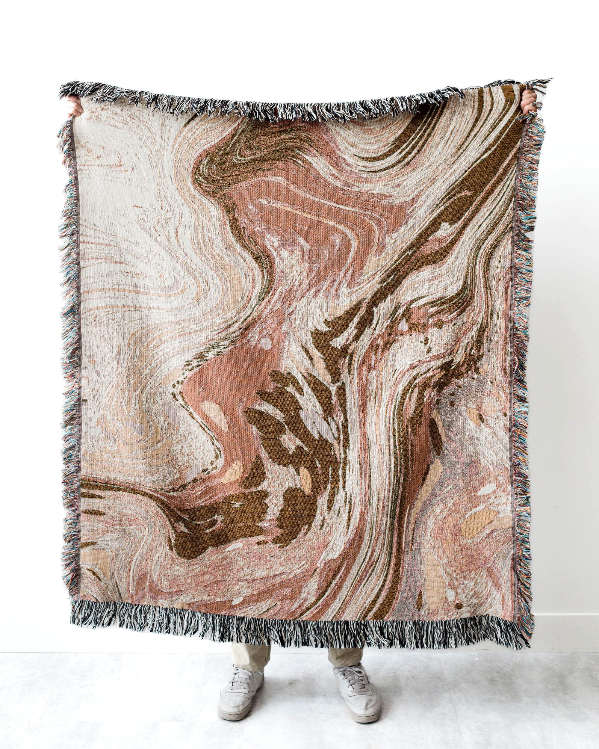 Marble Throw Blanket (Terracotta)