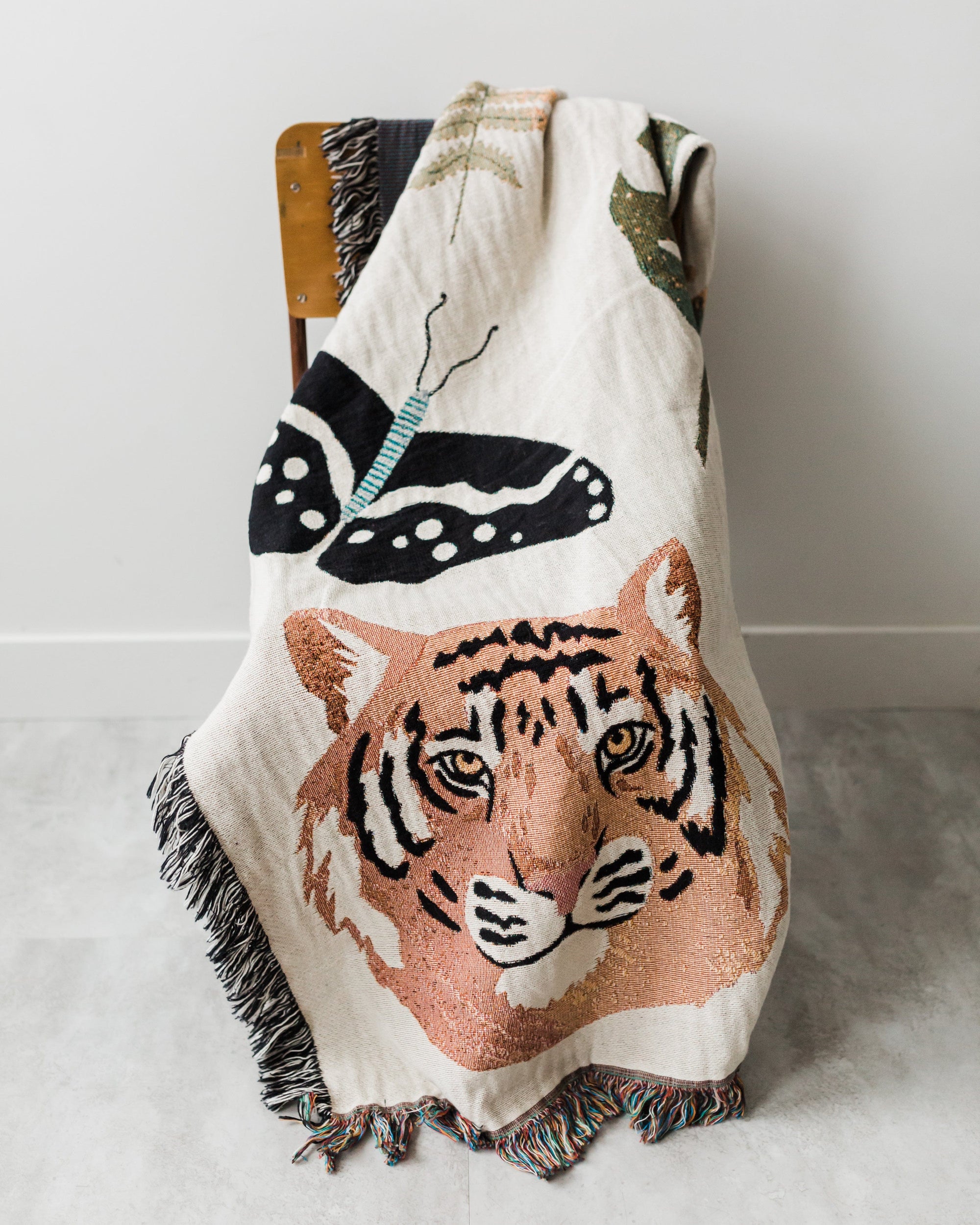 Jungle Animal Blanket - White