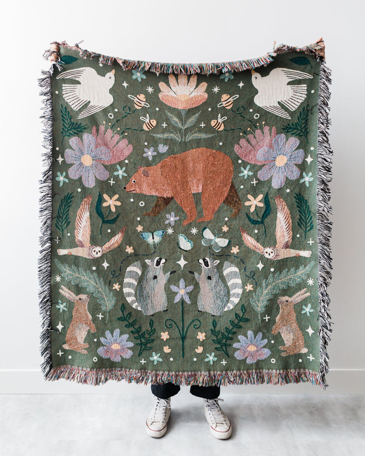 Woodland Animal Throw Blanket