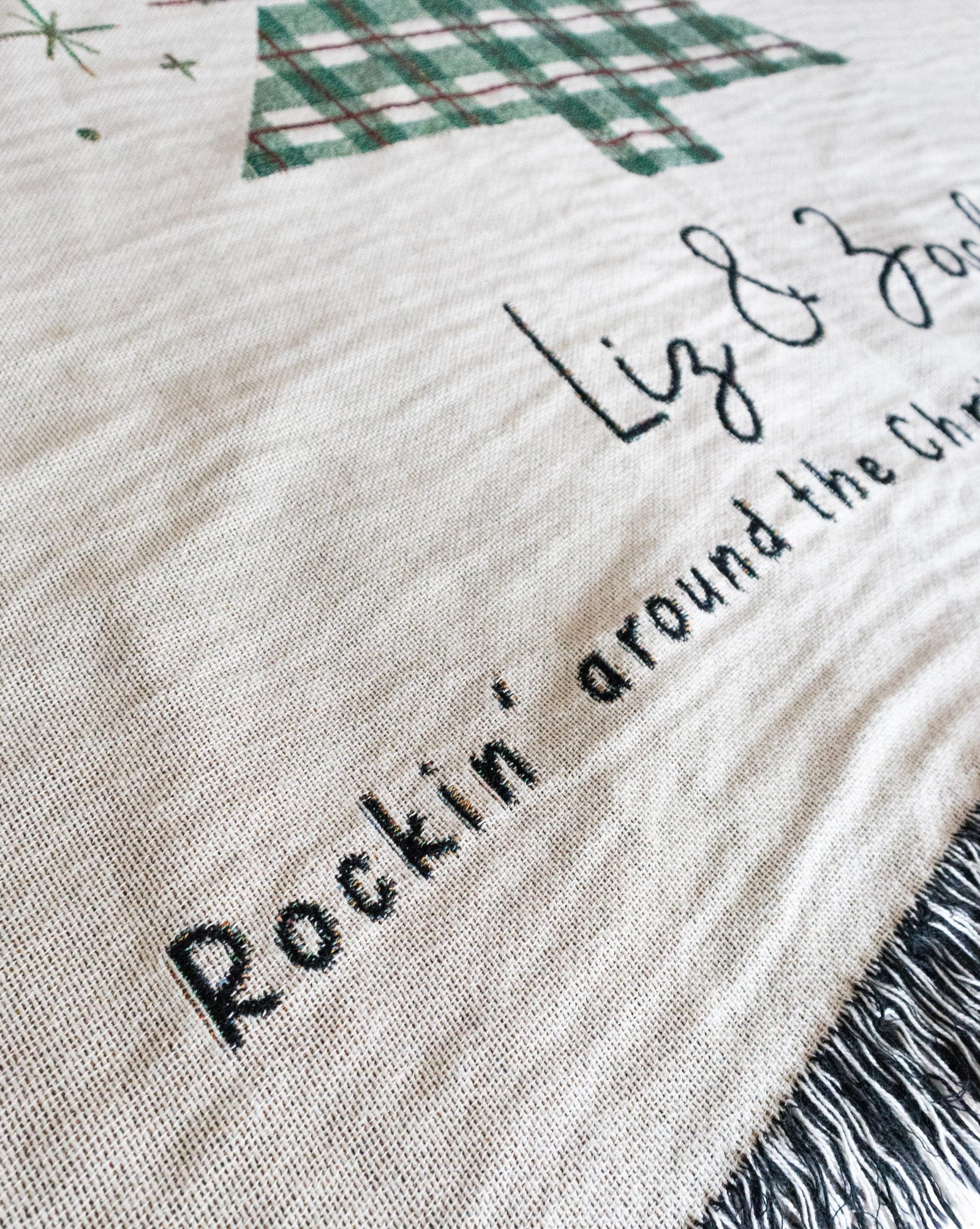 Personalized Plaid Tree Blanket