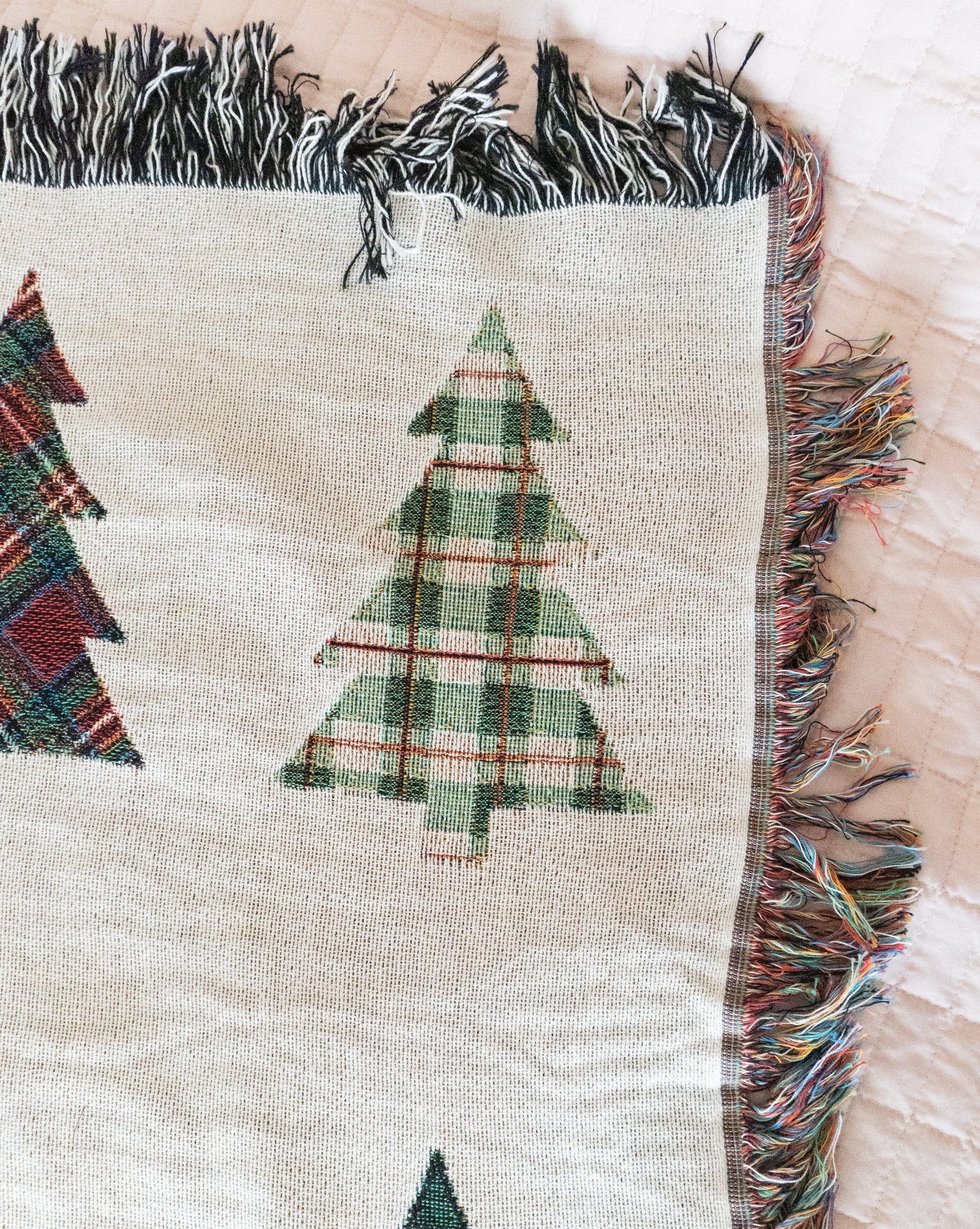 Plaid Trees Christmas Blanket