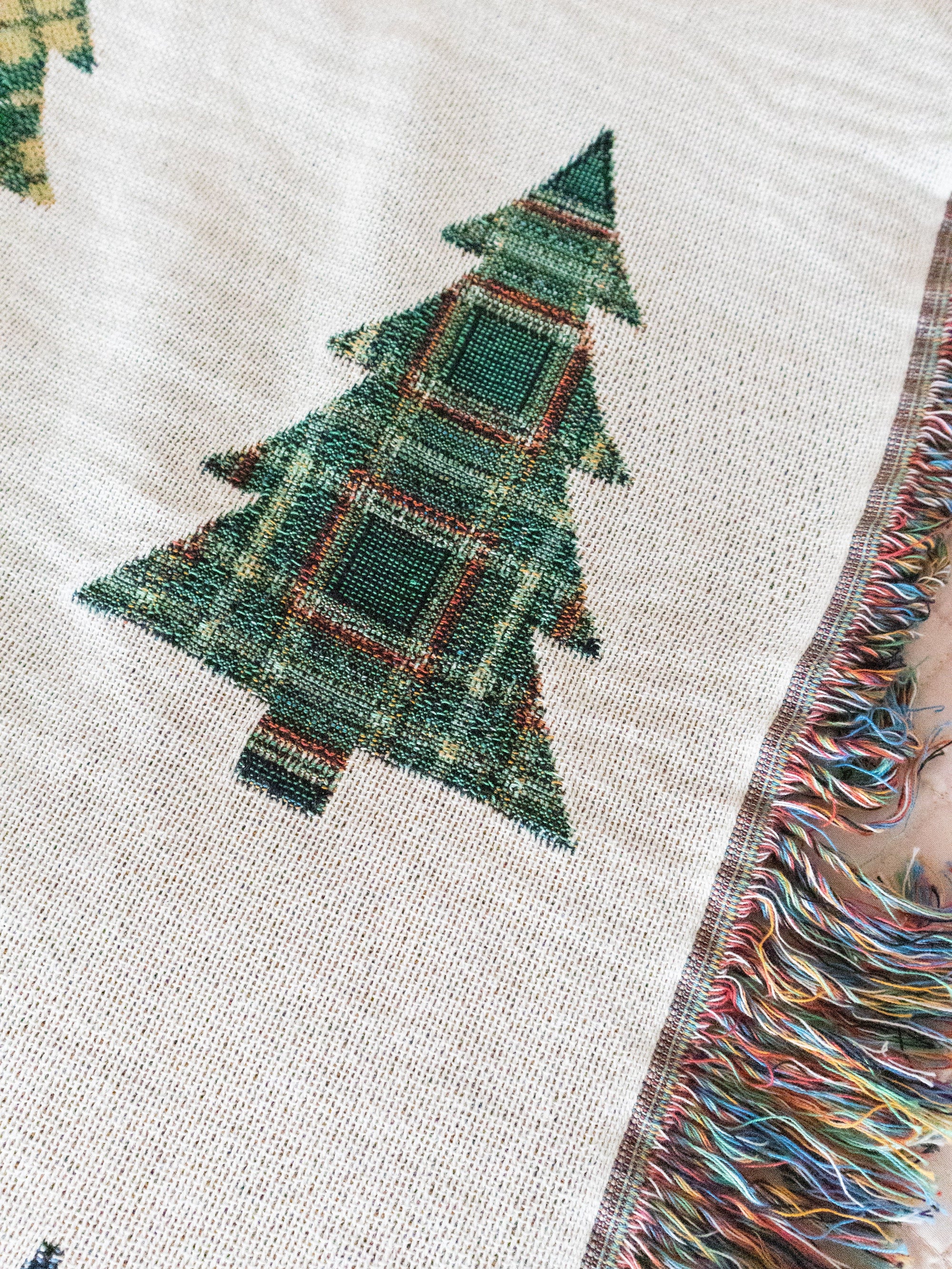 Plaid Trees Christmas Blanket