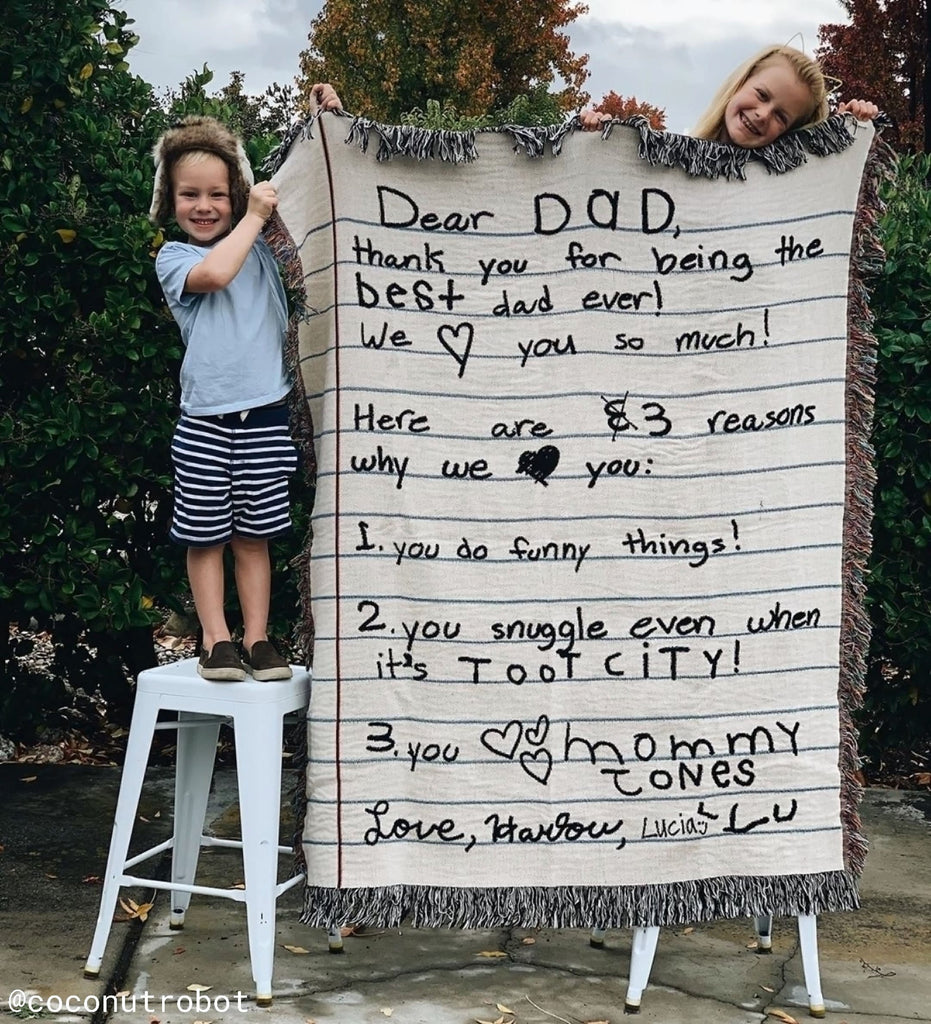 Love Letter Blanket: Personalized Gift for Mom, Woven Handwriting