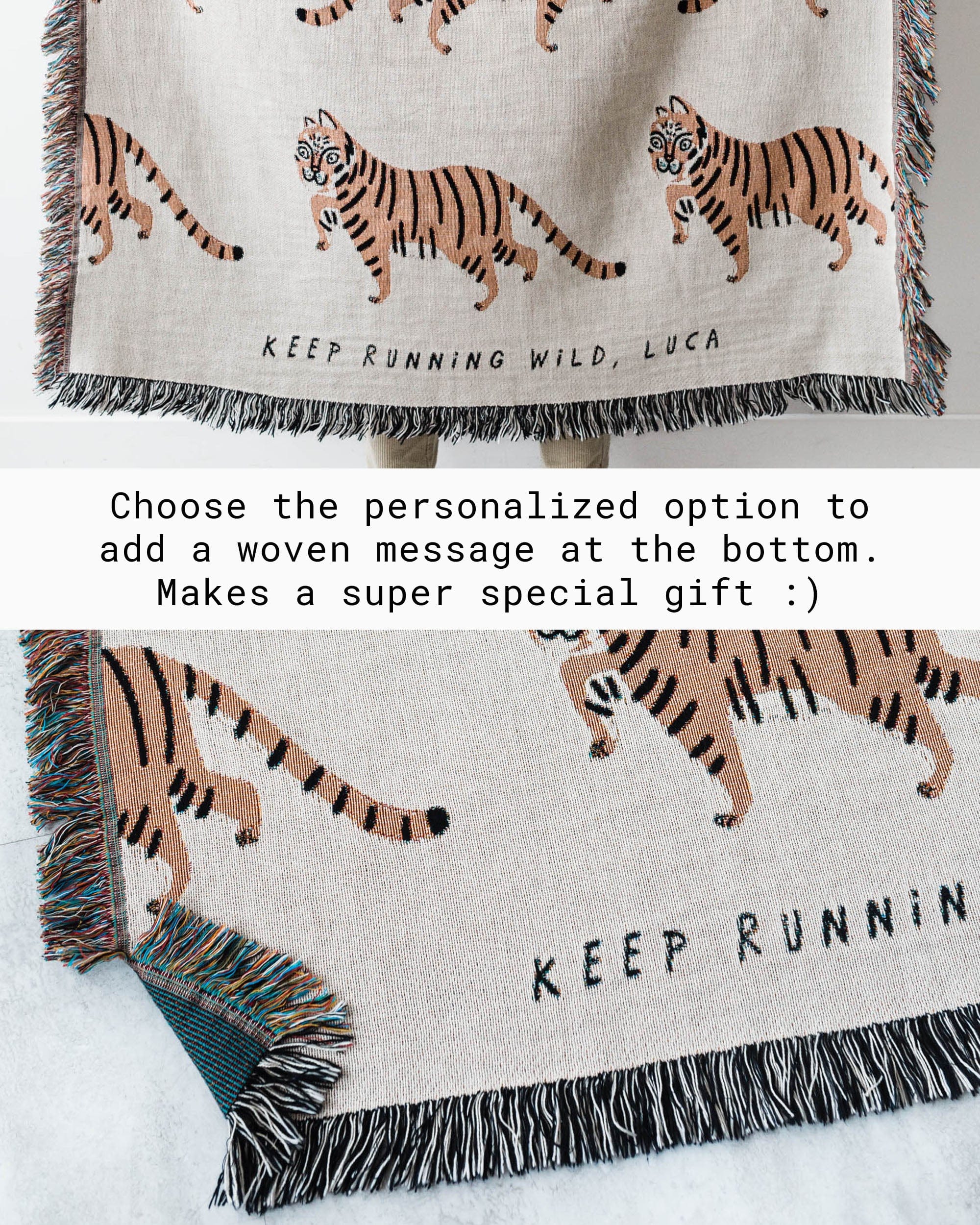 Tiger Throw Blanket (Black)