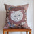 White Cat Woven Pillow