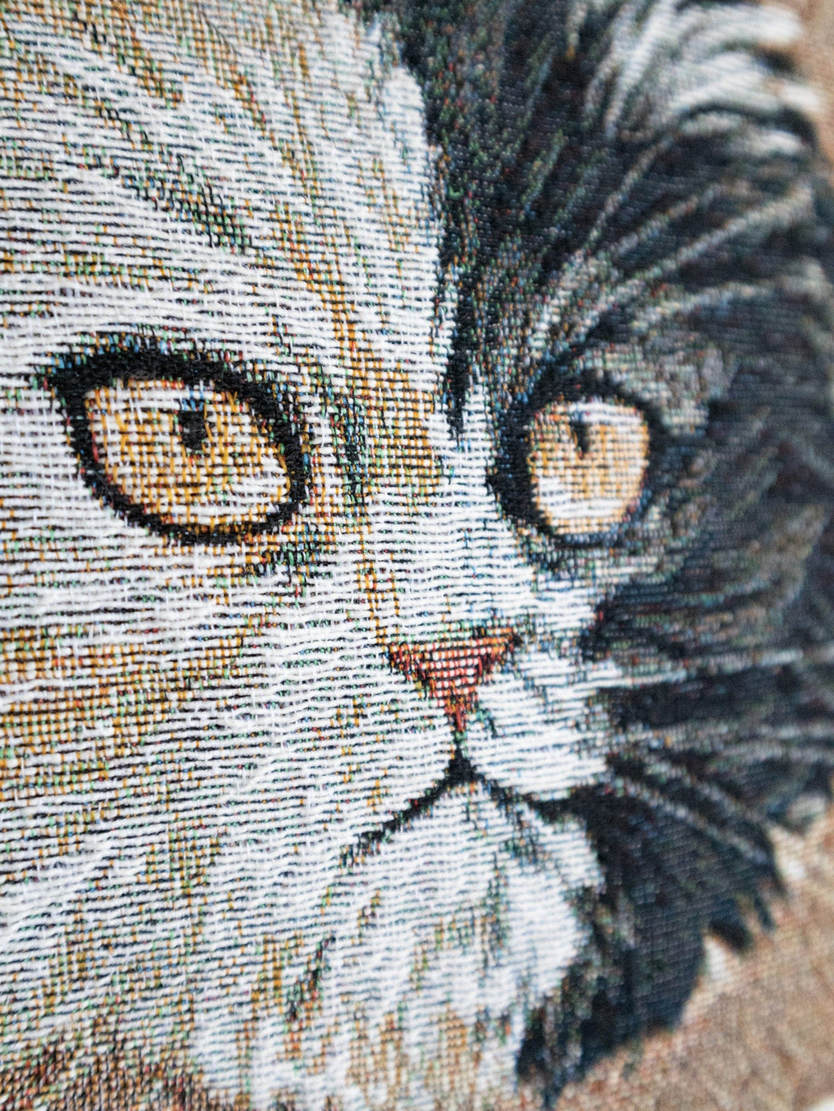 Black &amp; White Cat Woven Pillow