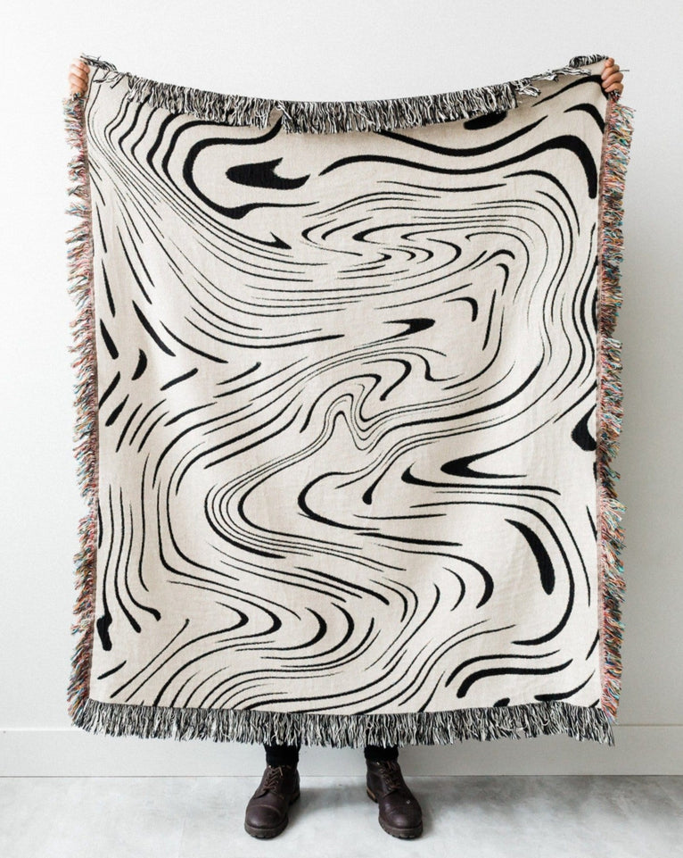 Woven throw blanket online art