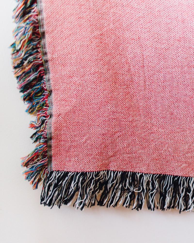 Abstract Woven Blanket - Peach