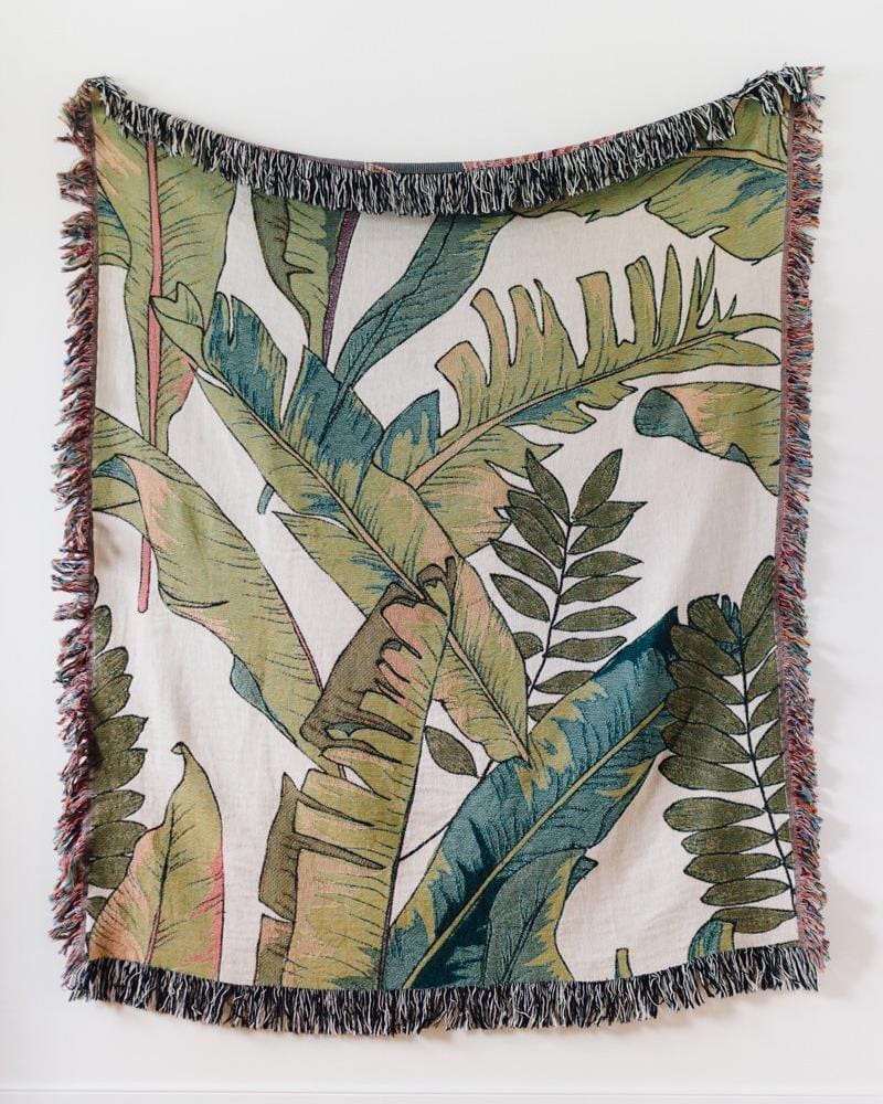 Palm Leaf Throw Blanket