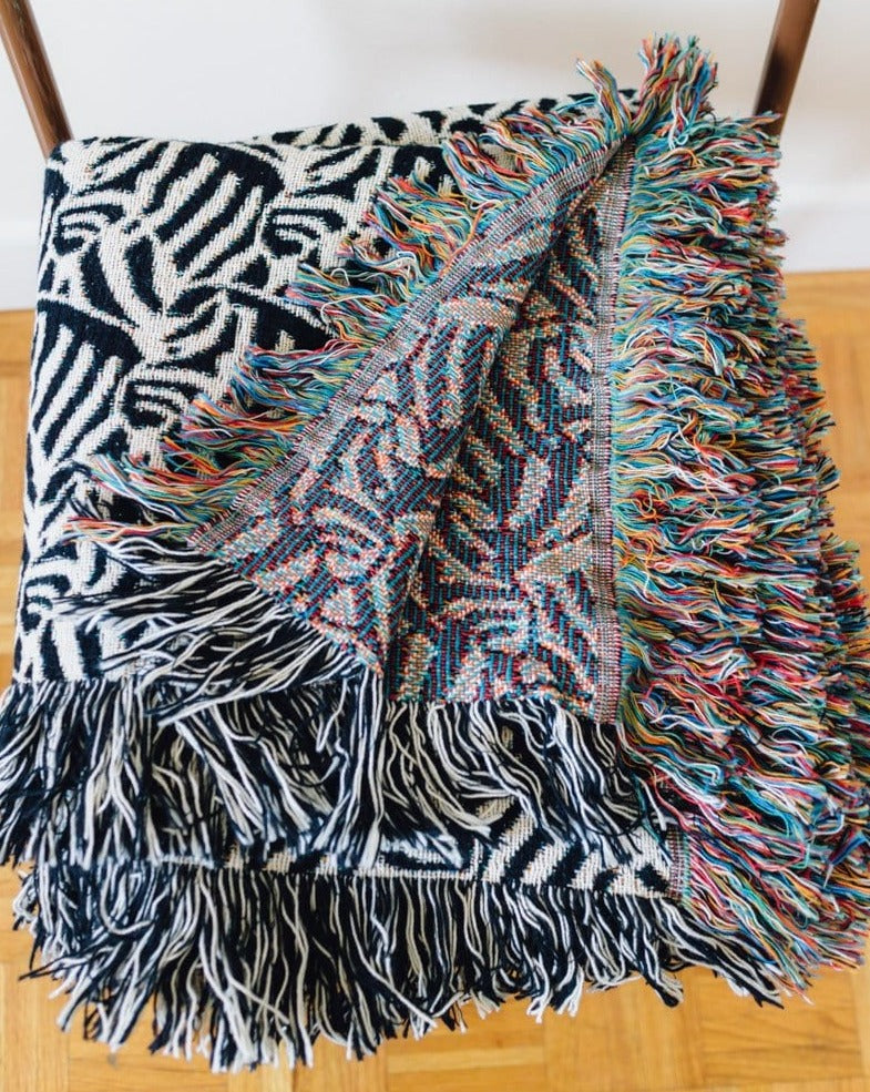 Zebra Woven Throw Blanket