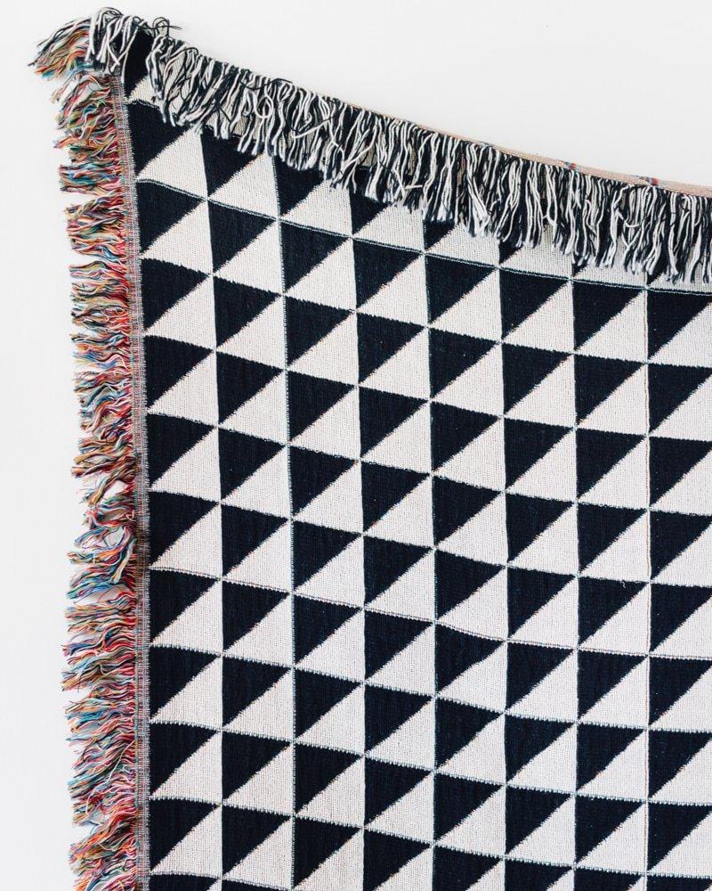 Black + White Triangles Throw Blanket