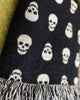 Skull Throw Blanket - Skull Decor, Skull Blanket, Skull Bedding, Black Throw Blanket, Gift for Teen, Gift for Him, Cotton Throw Blanket