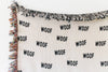 Cat Throw Blanket - "MEOW" Black and White Throws for Cat Room Decor, Dorm Blankets, Funny Blanket, etc.